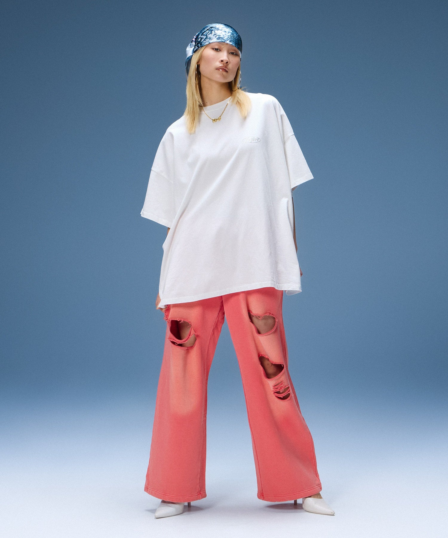 RHINESTONE OVAL LOGO S/S BIG TEE DRESS