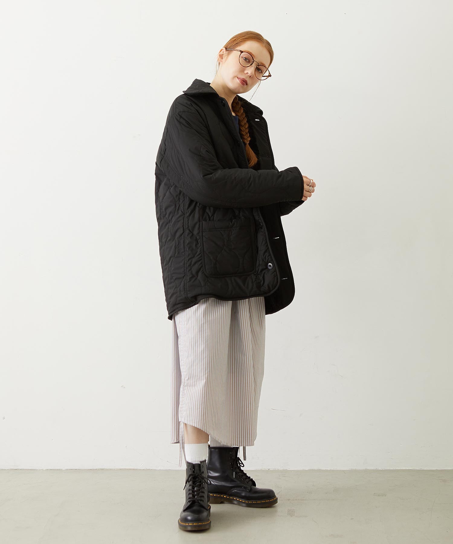 REVERSIBLE QUILTED LOGO LONG COAT