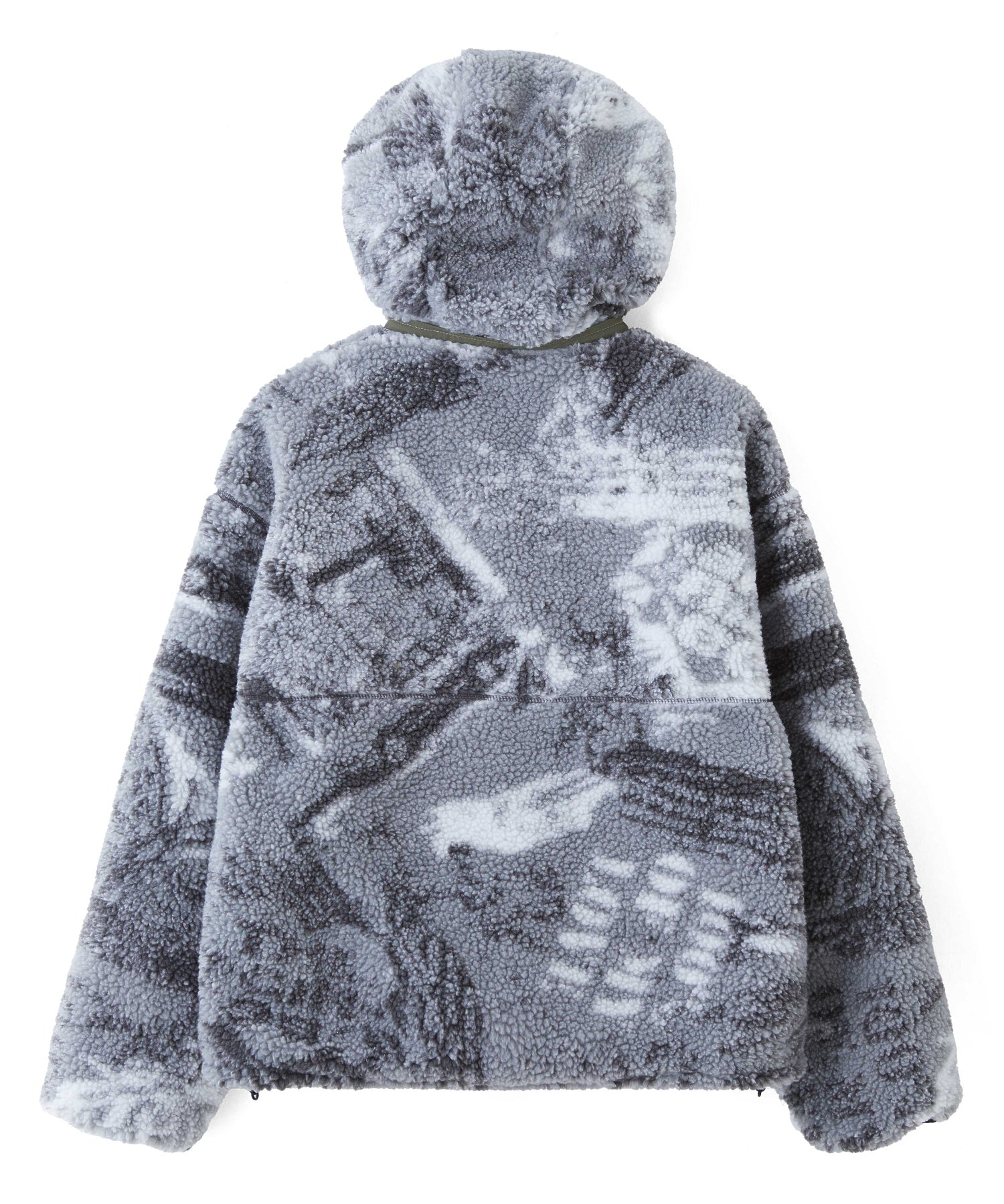 BRUSHED COLLAGE GRAPHIC REVERSIBLE BOA BLOUSON