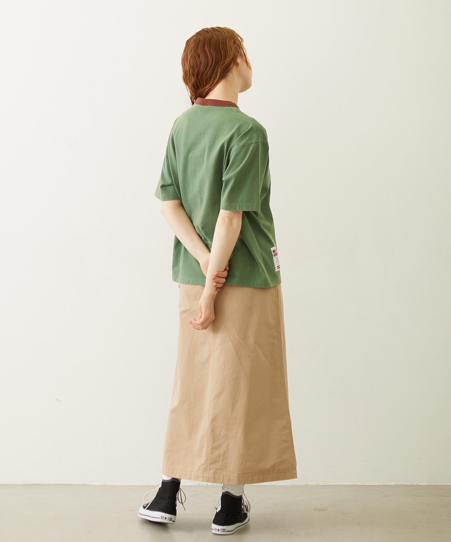 CHINO TUCK LONG SKIRT