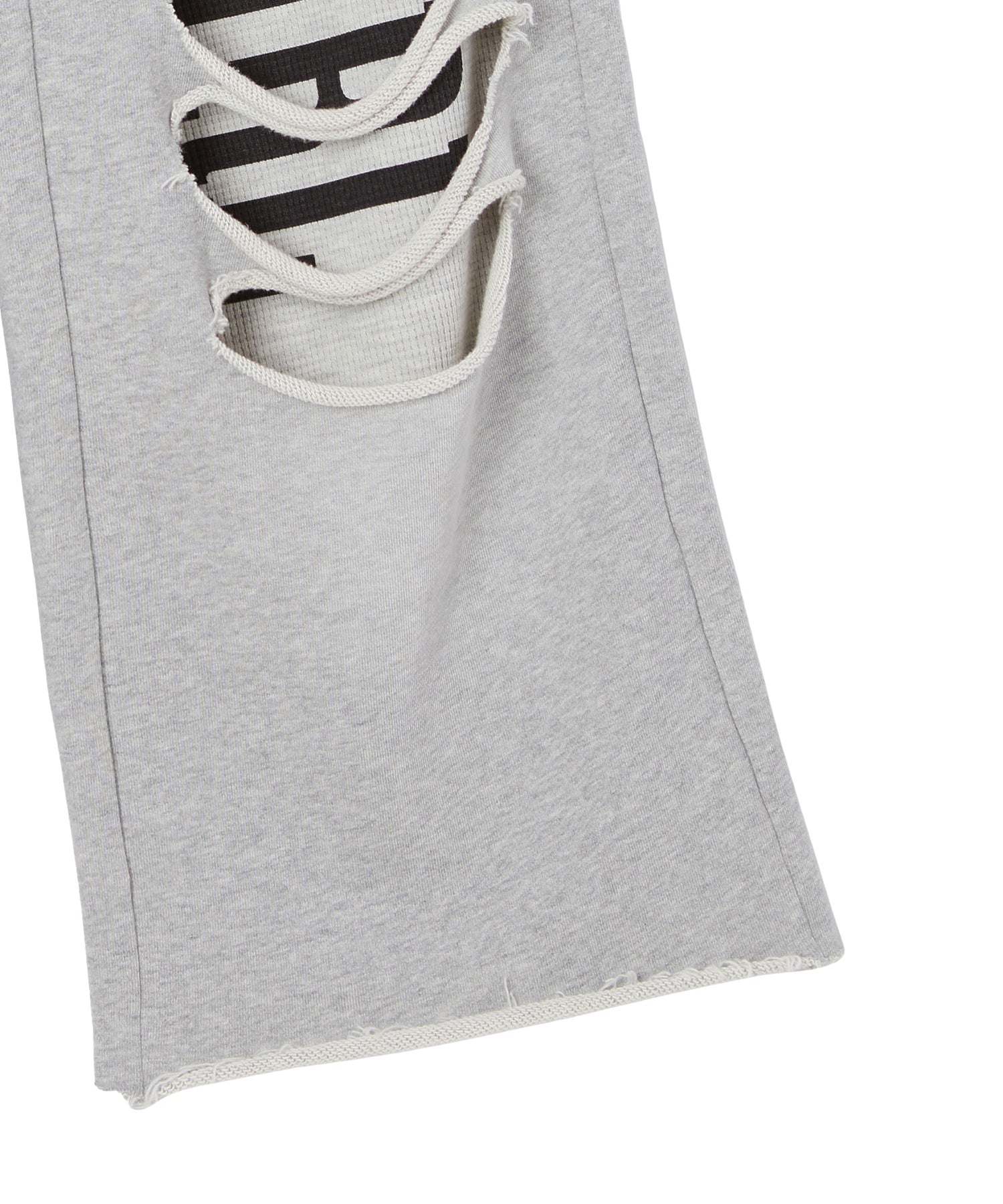 LAYERED DISTRESSED SWEATPANTS