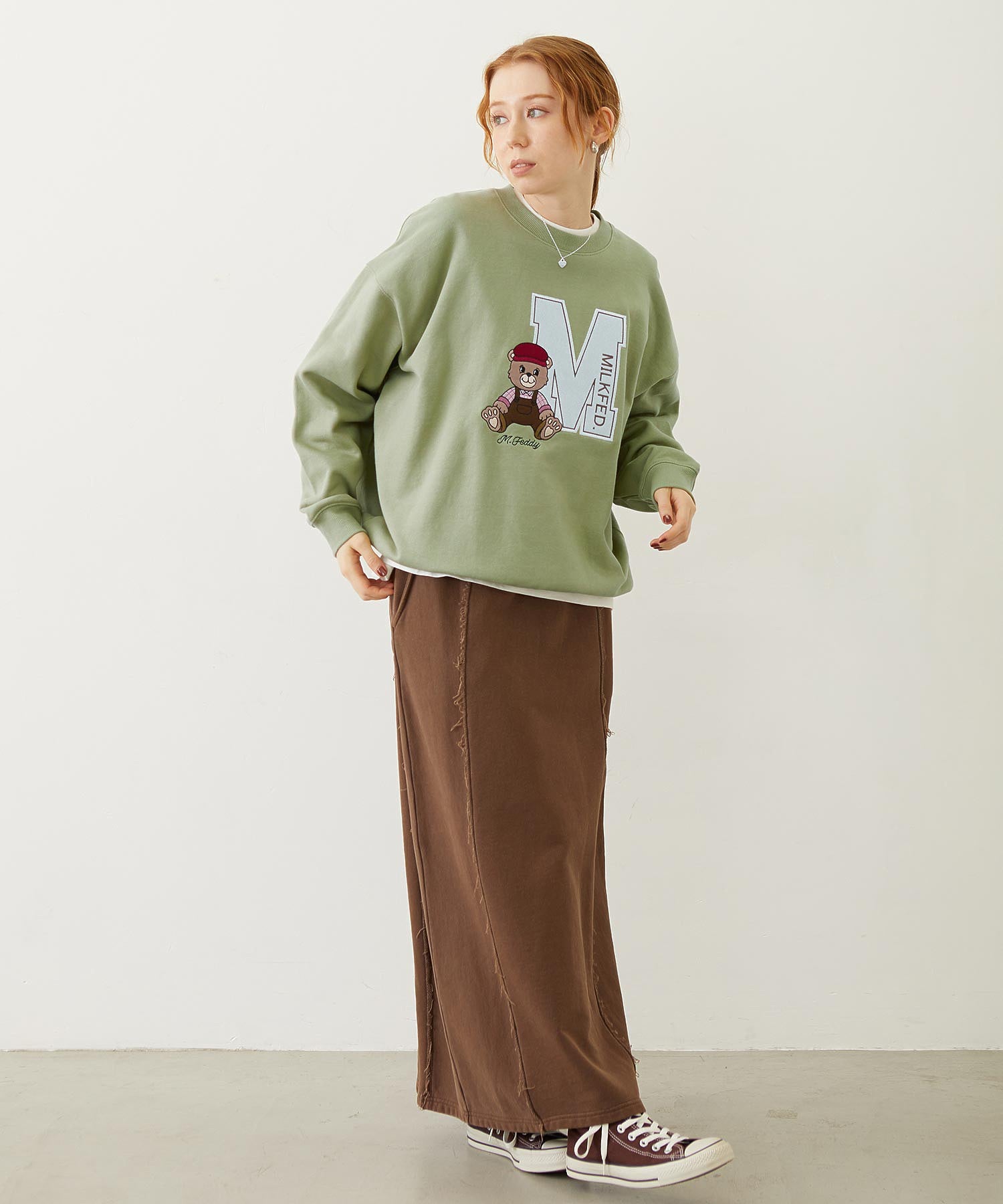 FADED SWEAT LONG SKIRT