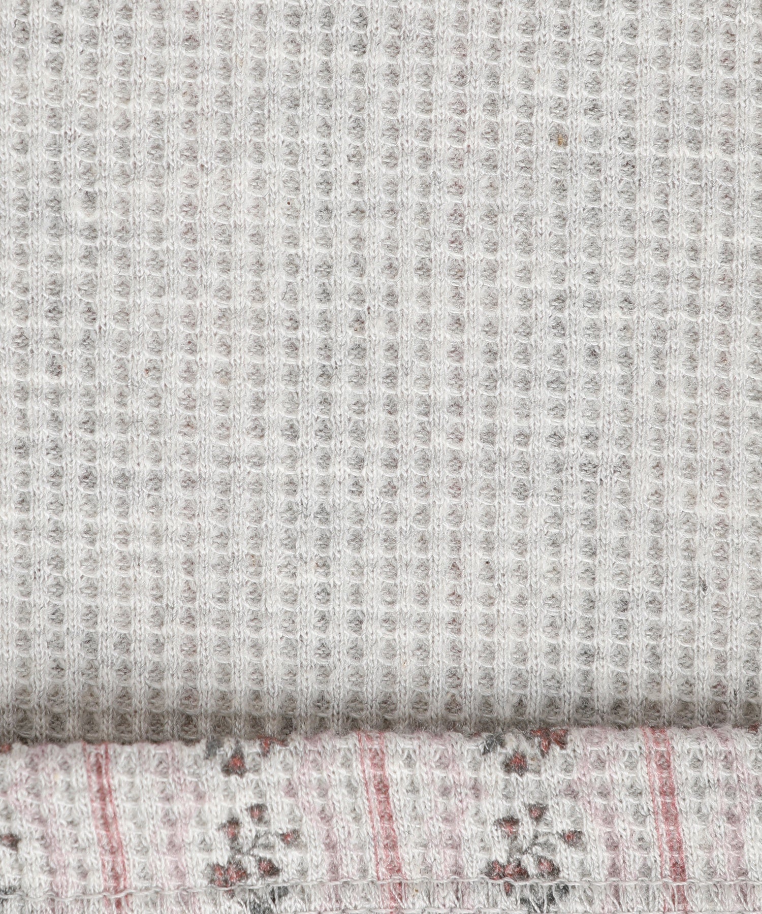 STRIPED FLOWER WAFFLE S/S TOP