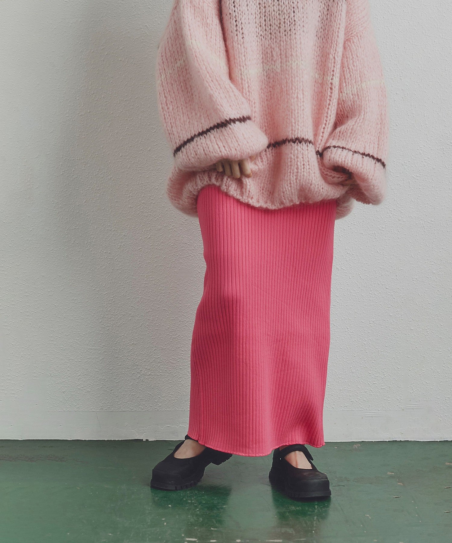 リブニットスカート