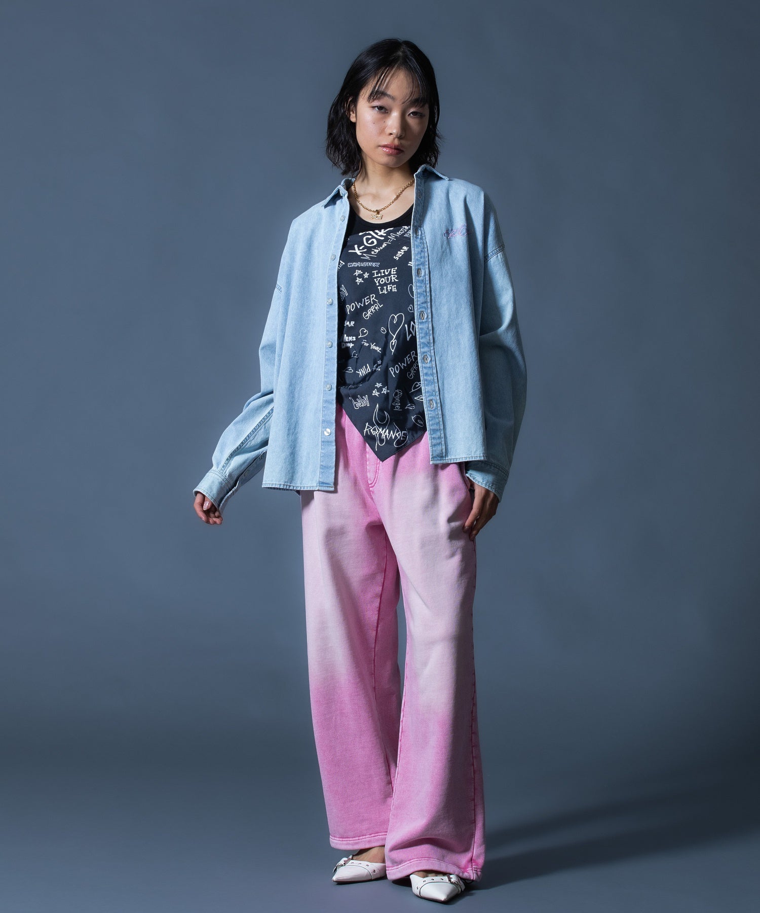 FACE LABEL WASHED SWEATPANTS