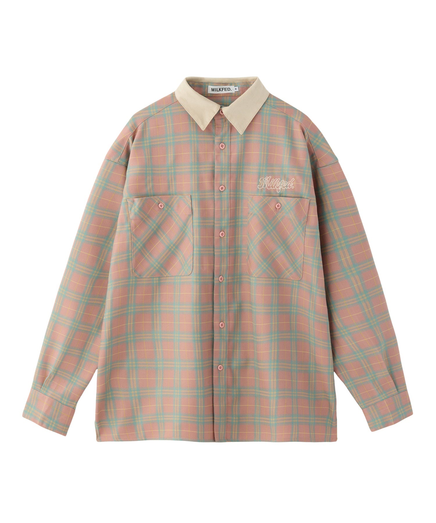 HEART ELBOW PATCH PLAID SHIRT