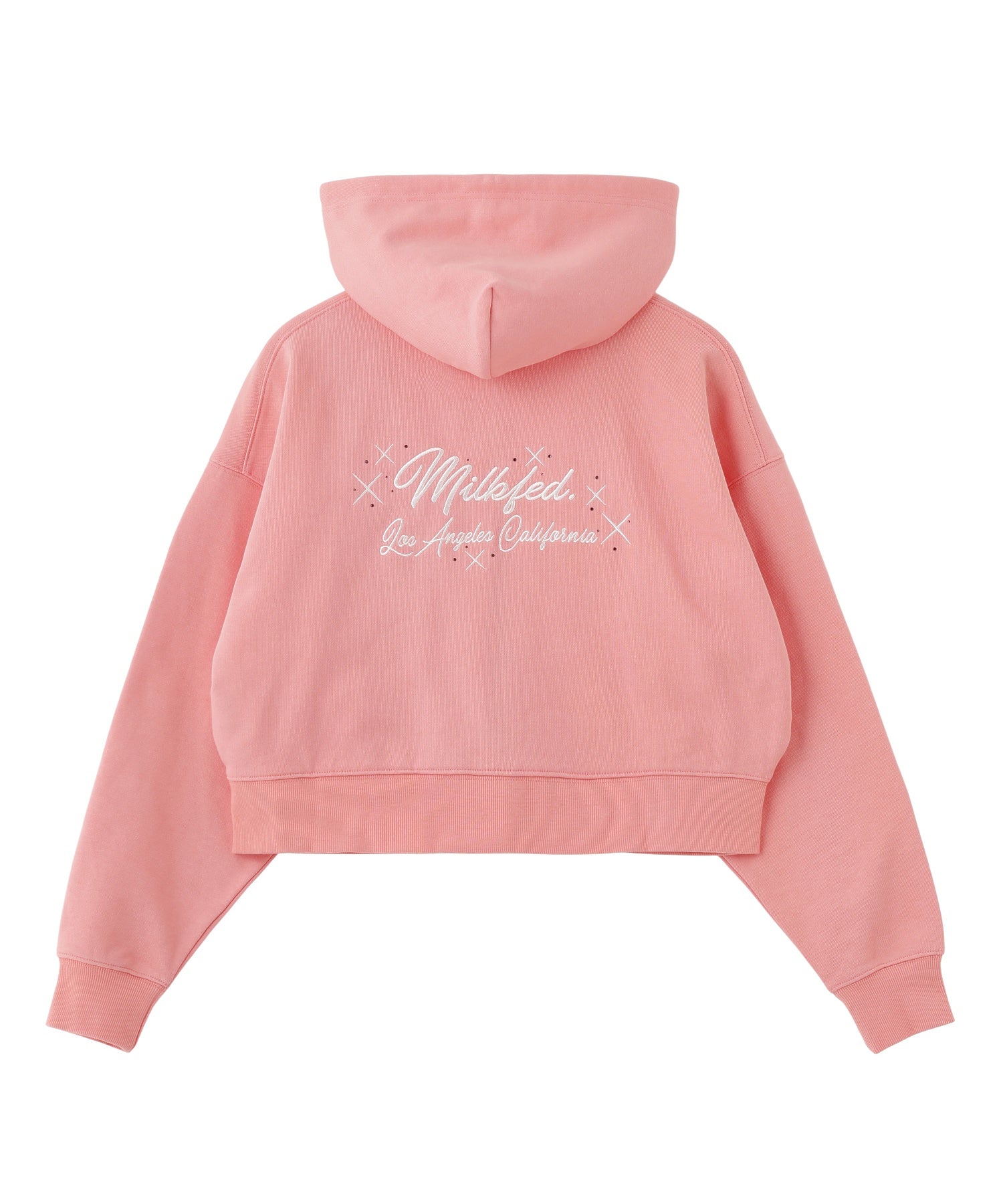 RHINESTONE LOGO SHORT ZIP UP HOODIE