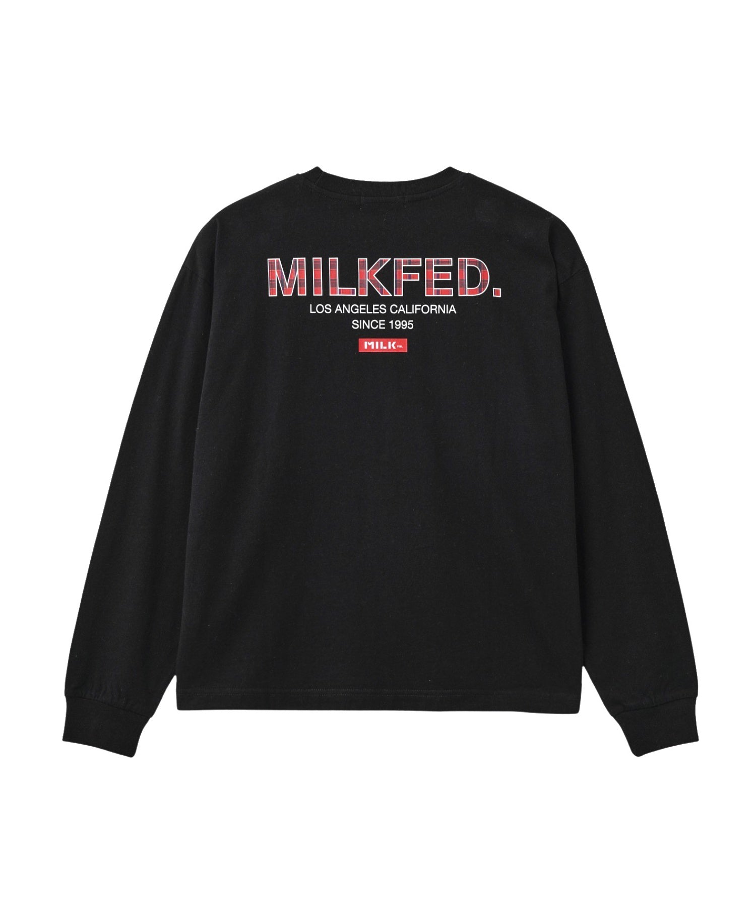 MILKFED. PLAID LOGO L/S TEE