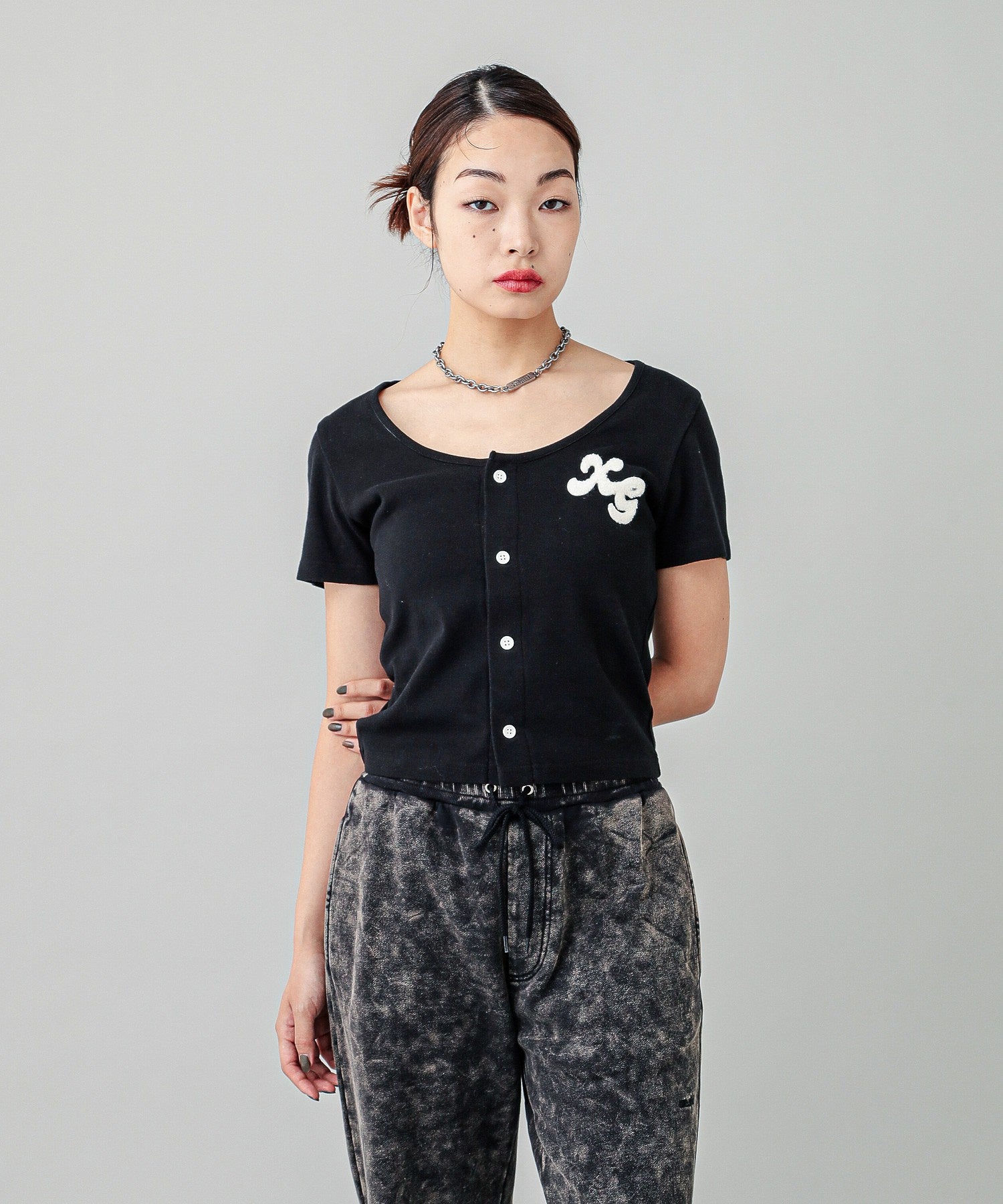 CHENILLE EMBROIDERED LOGO CARDIGAN