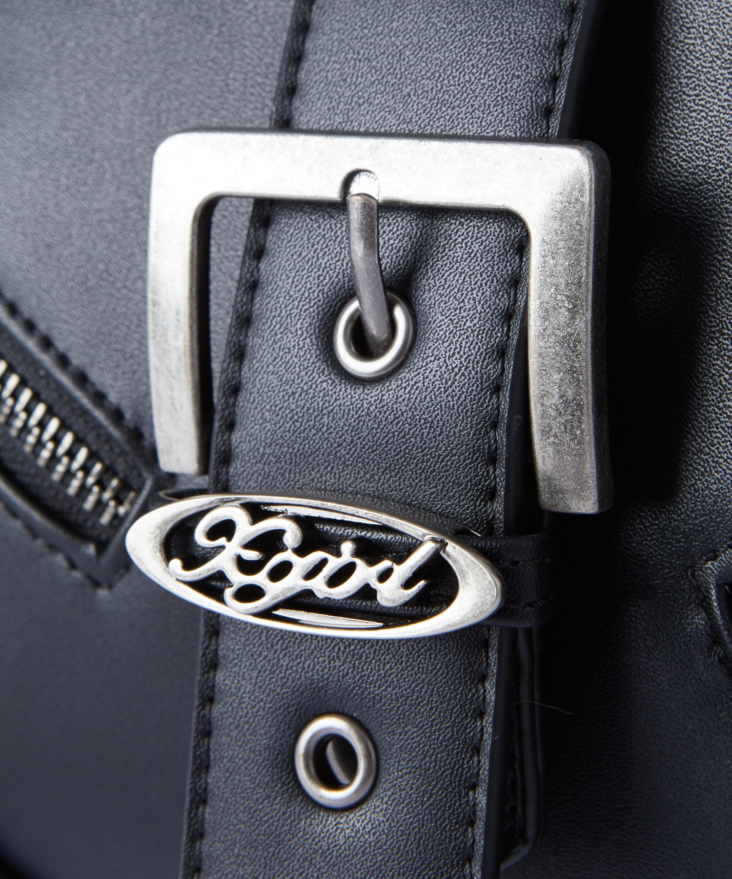 ZIP AND BELT FAUX LEATHER BAG