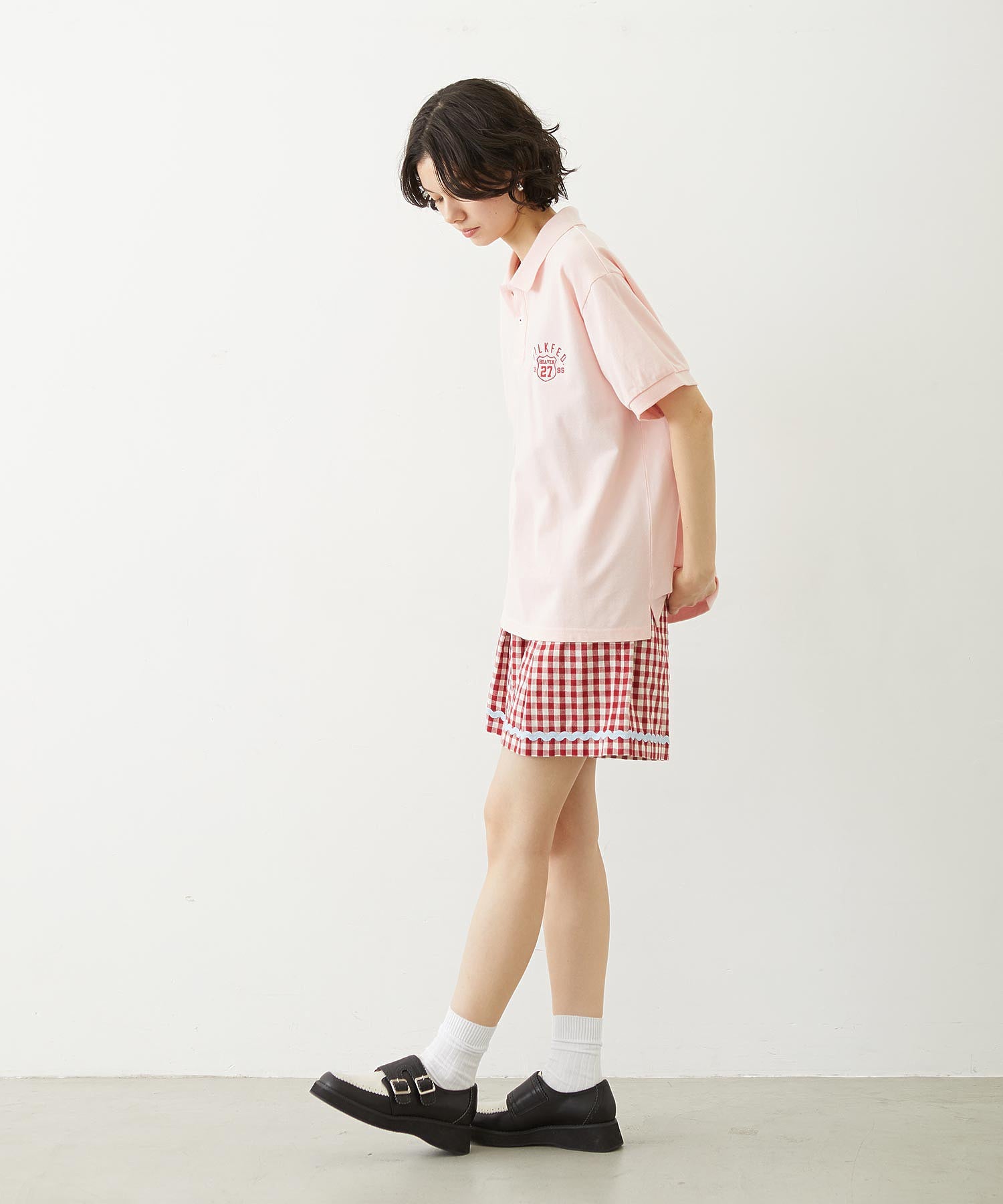 TRIMMED GINGHAM CHECK SHORTS