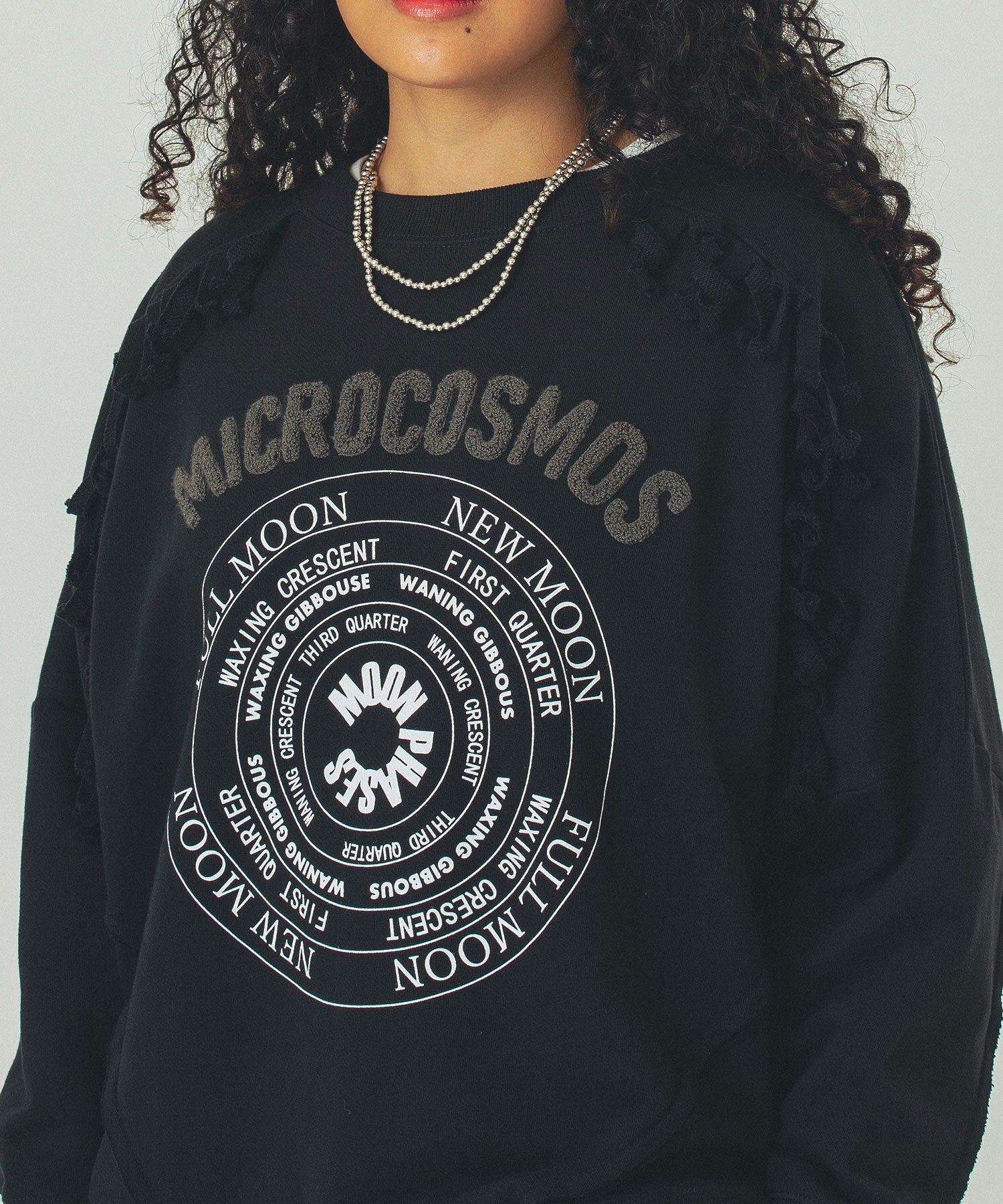 GENE HEAVENS/EMBROIDERY PRINT FRINGE SWEAT