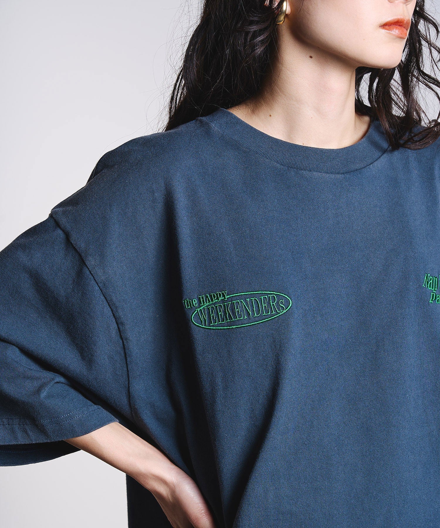 【Champion別注】ROSEBUD x champion LOGO EMBROIDERY BIG TEE