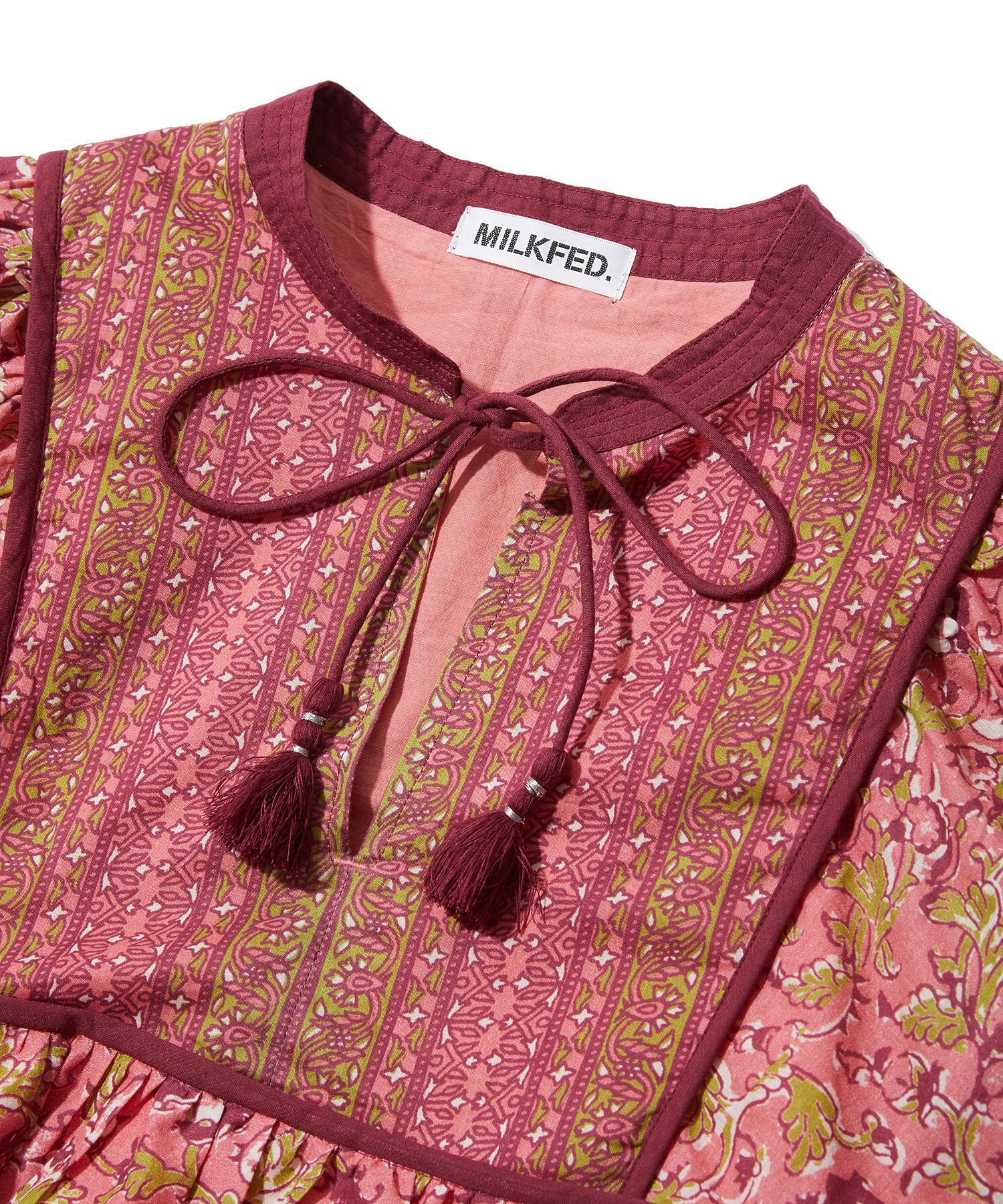 PRINTED TASSEL TIE DRESS