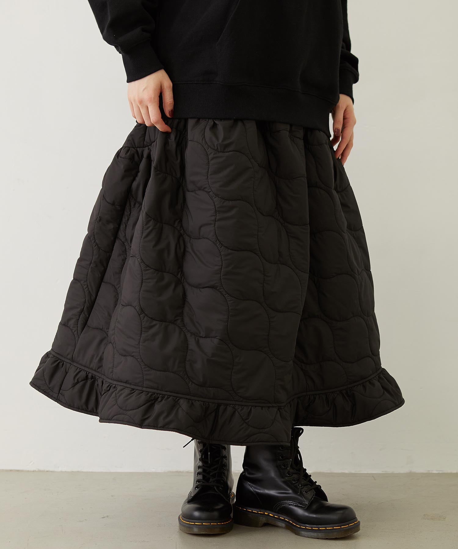 QUILTED FLARED SKIRT