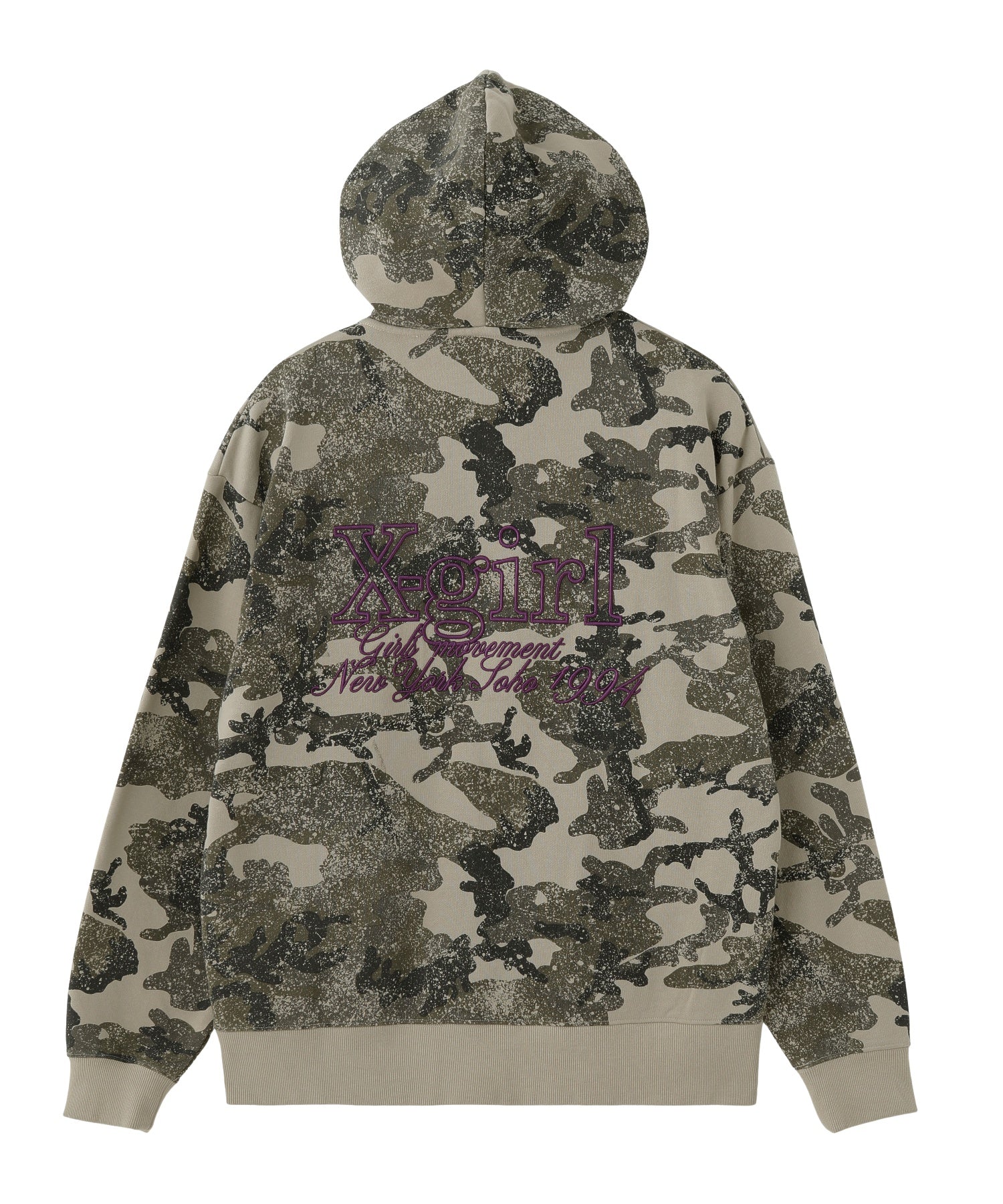 EMBROIDERED LOGO ZIP UP SWEAT HOODIE