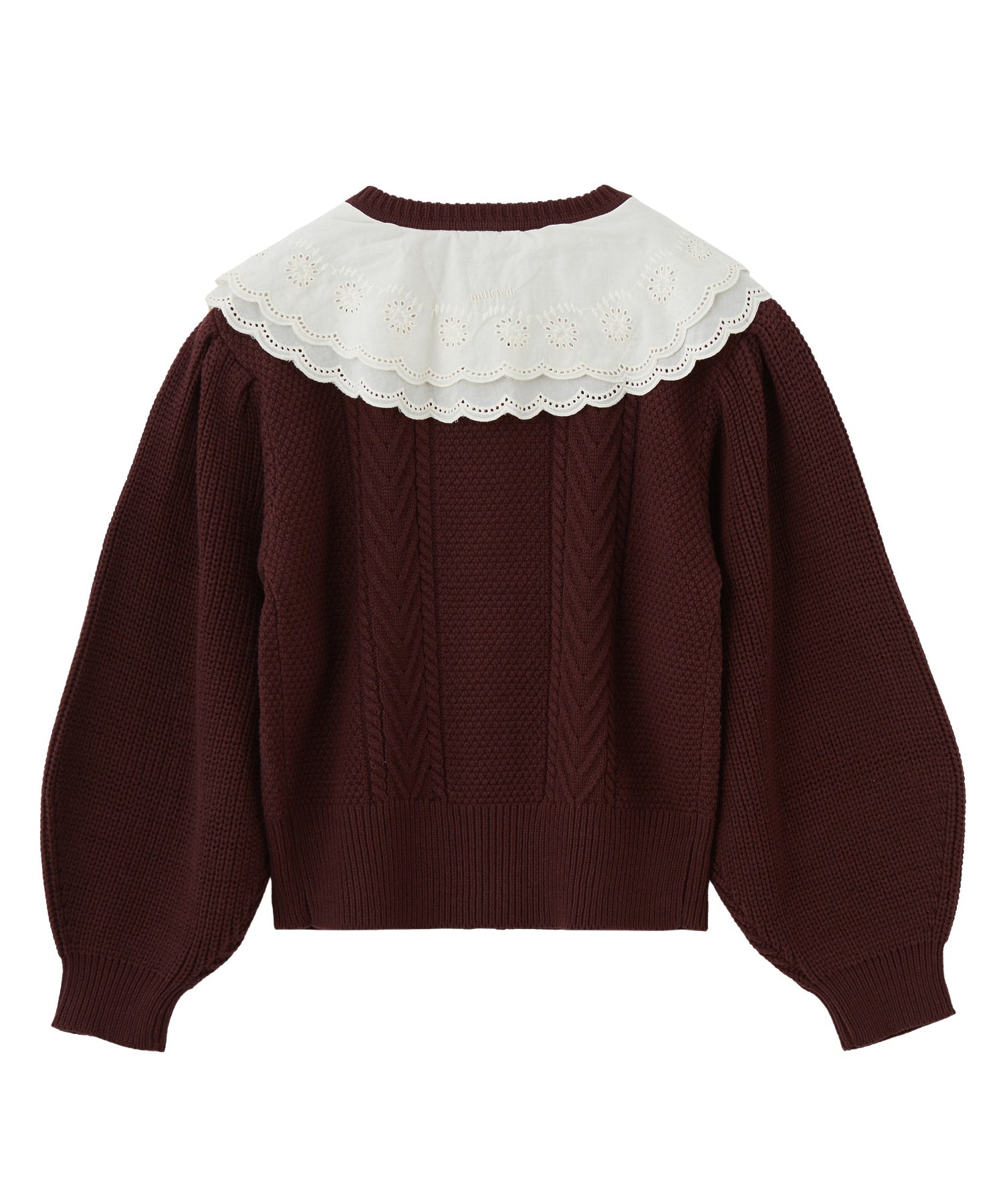 LACE COLLAR KNIT TOP