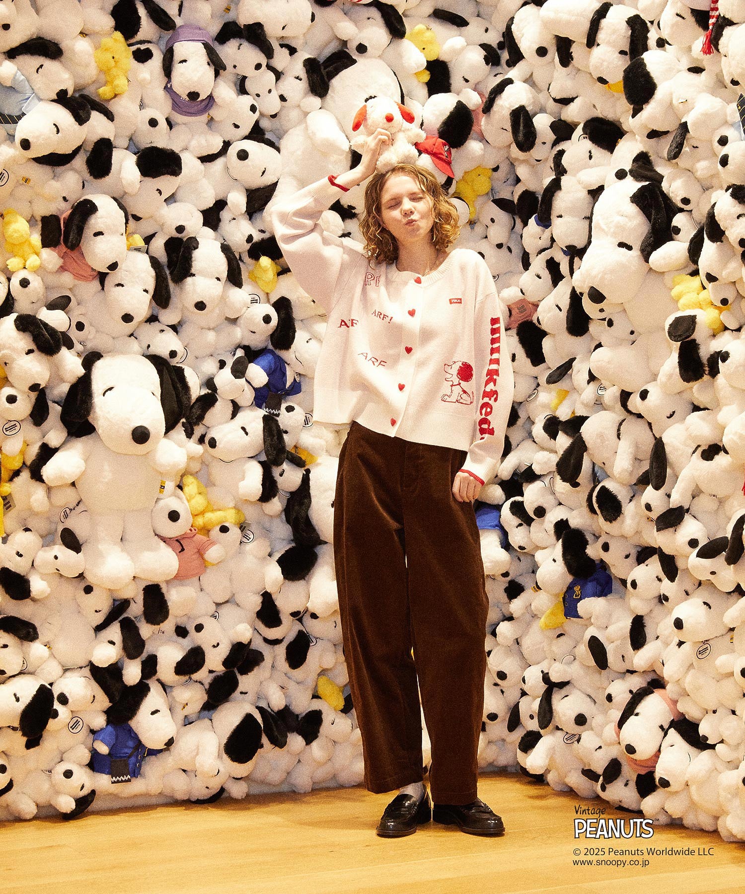 MILKFED. × PEANUTS KNIT CARDIGAN