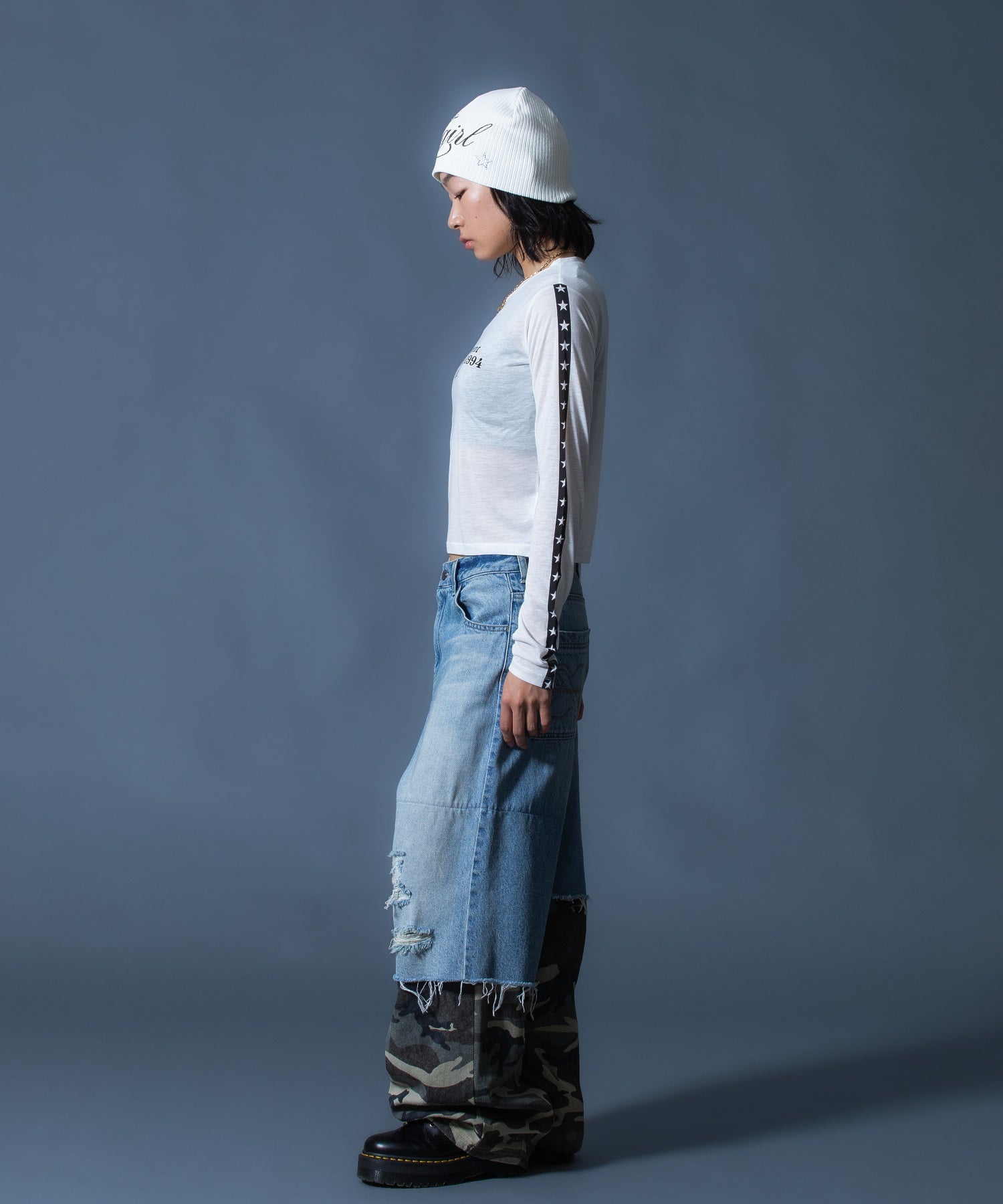 FADED CAMO LAYERED PANTS