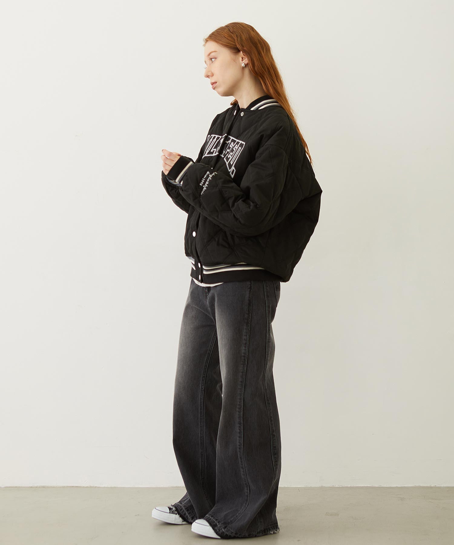 SATIN LOGO PATCH QUILTED JACKET