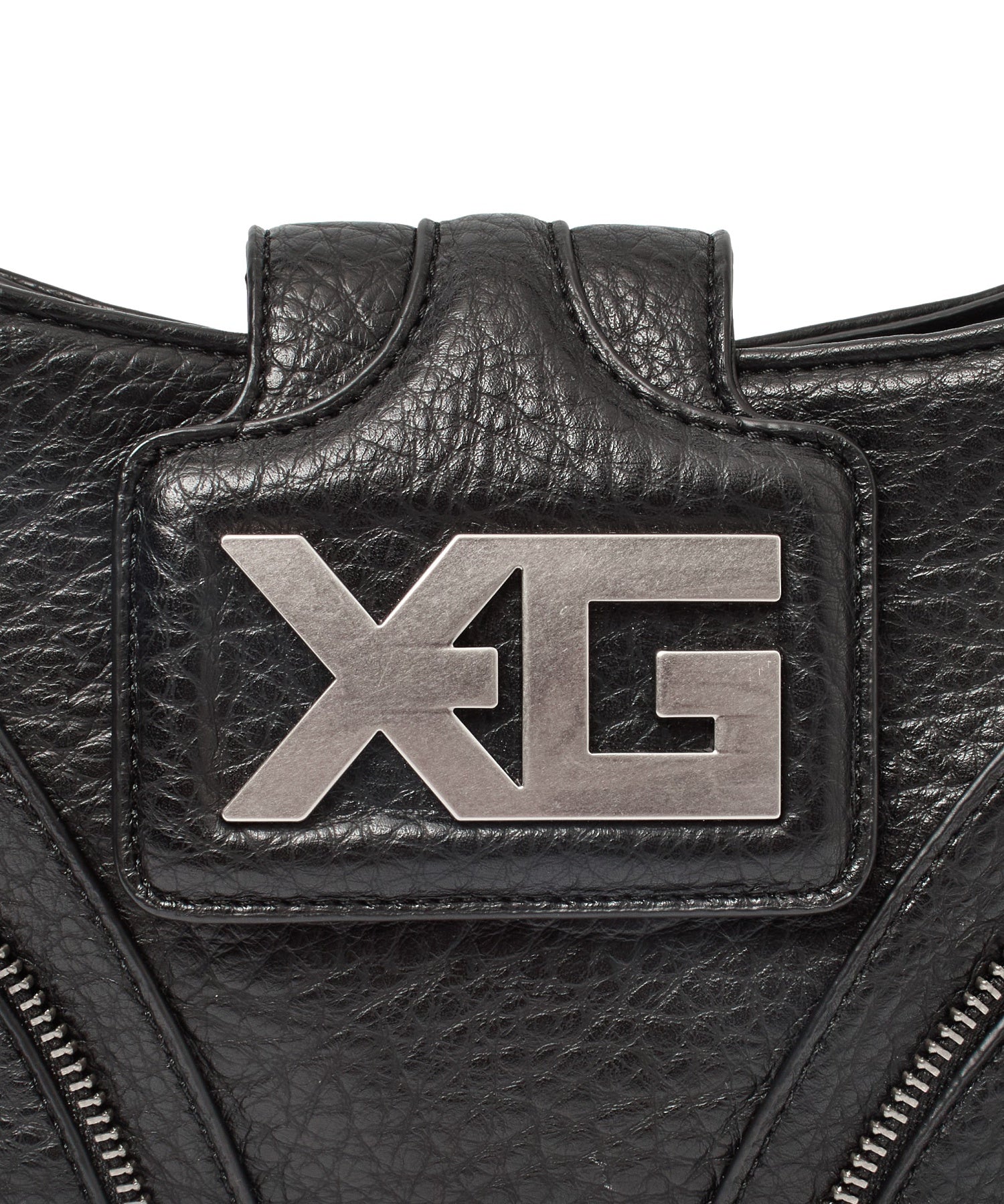 XG EMBLEM BUCKLE PANELED SHOULDER BAG