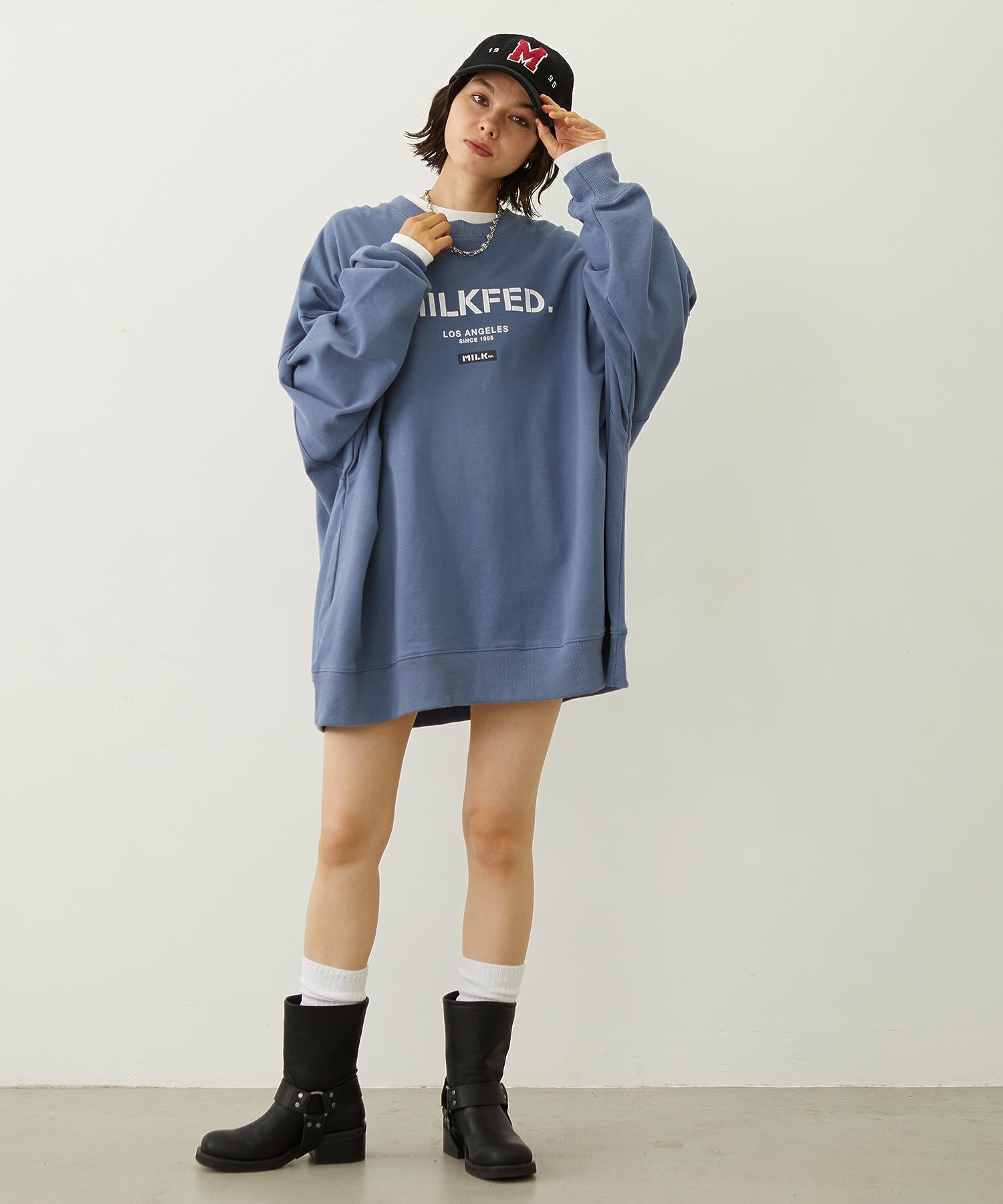 STENCIL AND BAR LOGO BIG SWEAT TOP