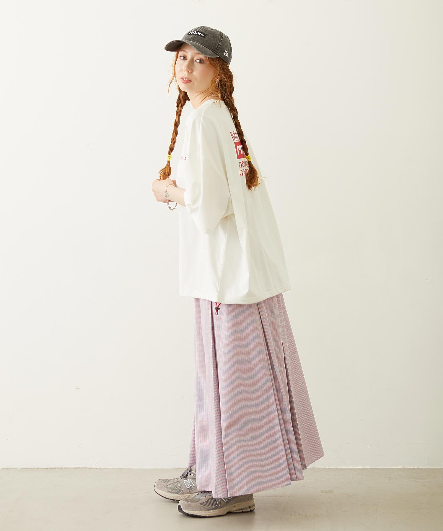 PLAID PATTERN LONG SKIRT