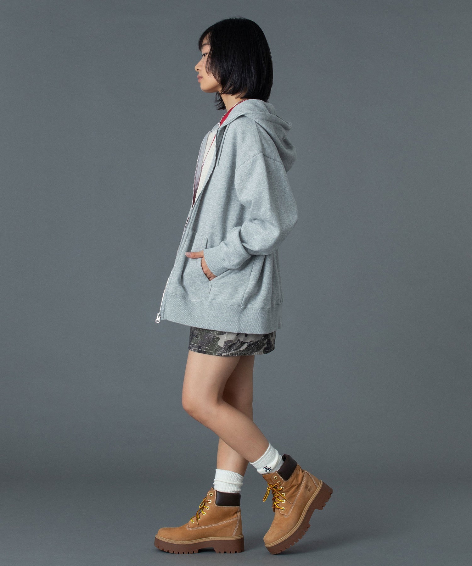 CIRCLE MESSAGE AND FACE ZIP UP SWEAT HOODIE