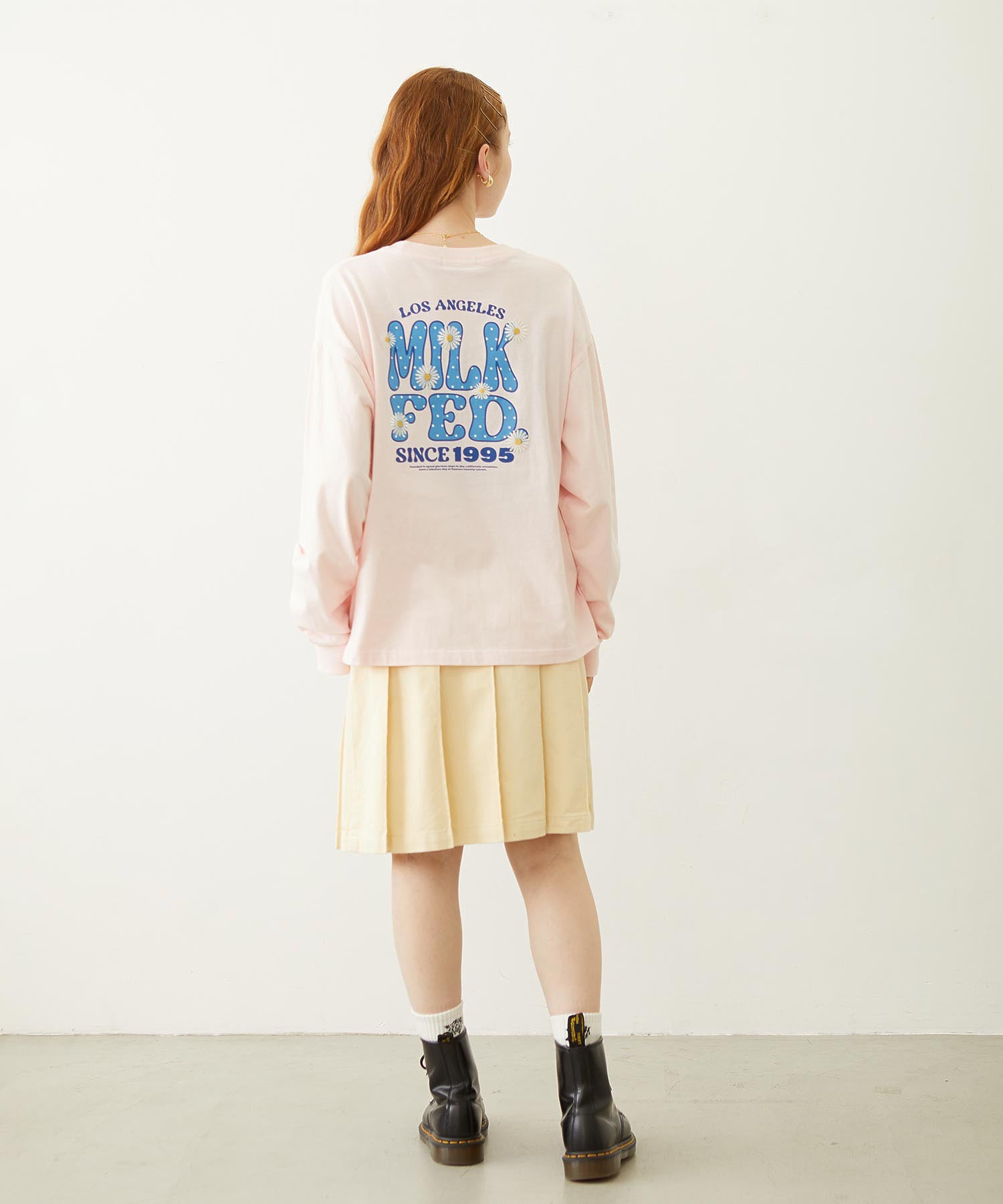 FLOWER DOT PATTERN LOGO WIDE L/S TEE