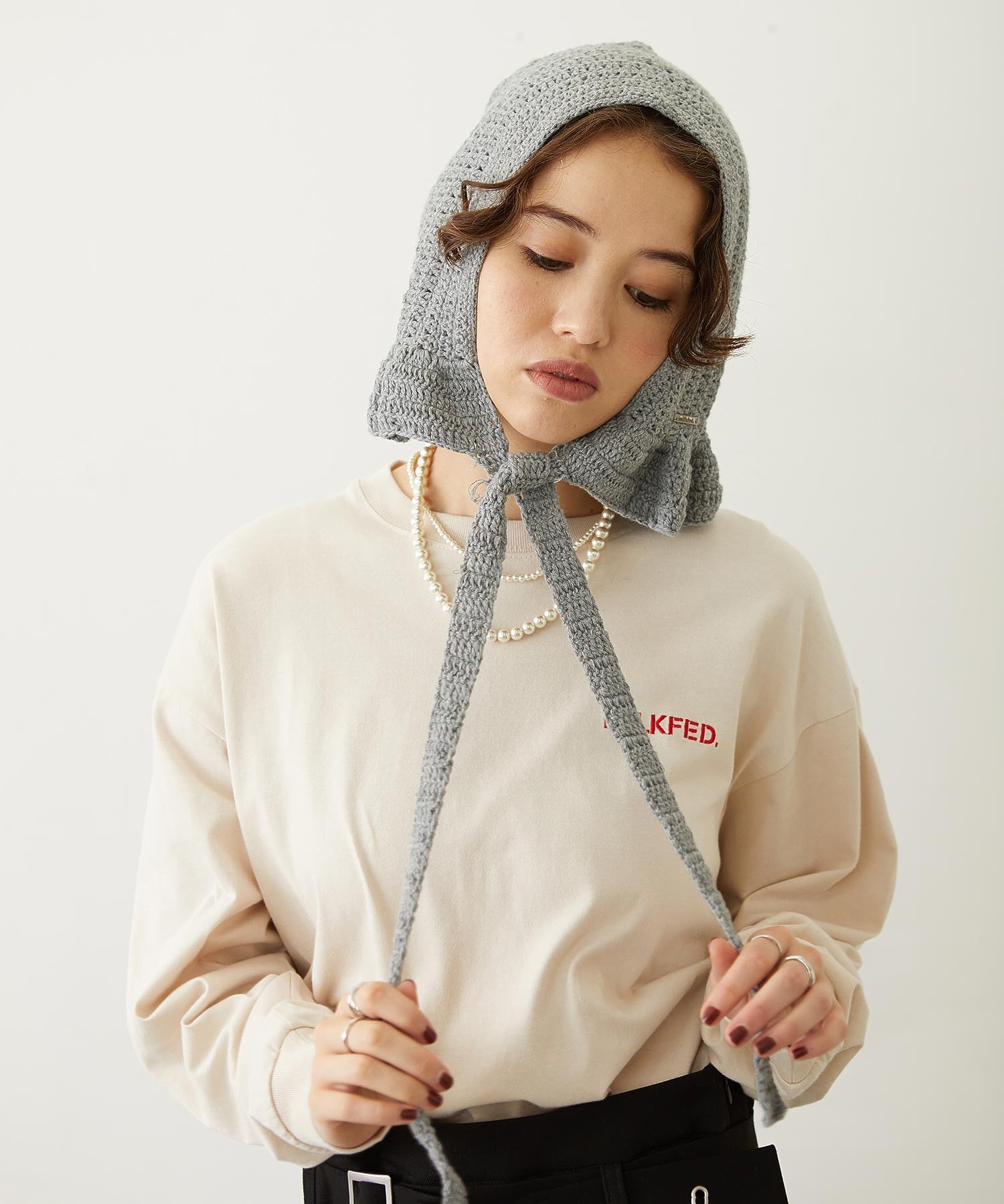 FRILL KNIT BONNET