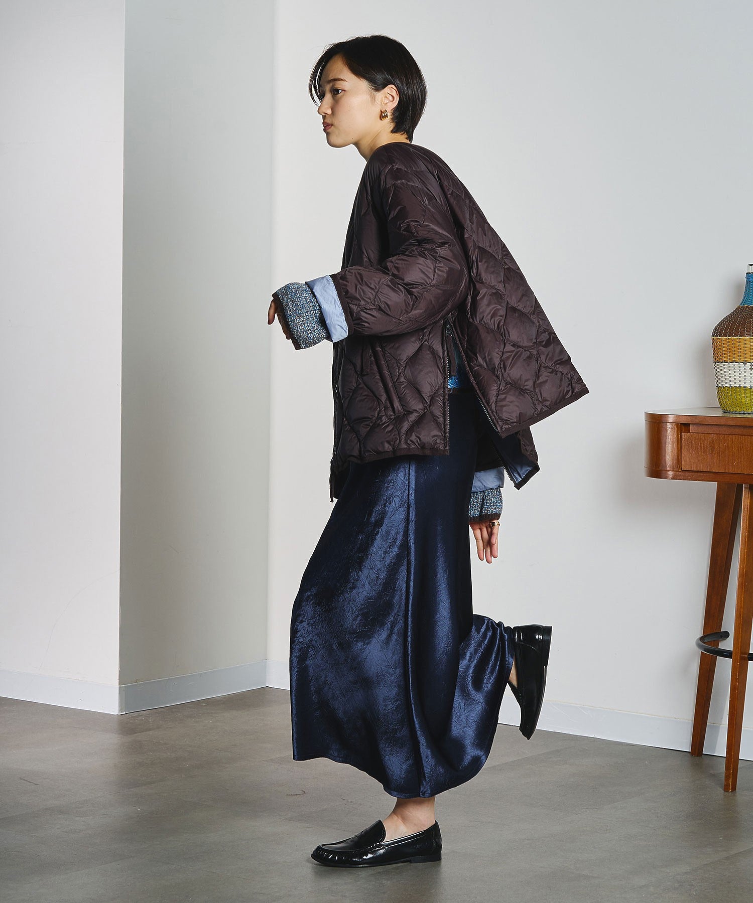 CREOLME/SATIN LONG SKIRT