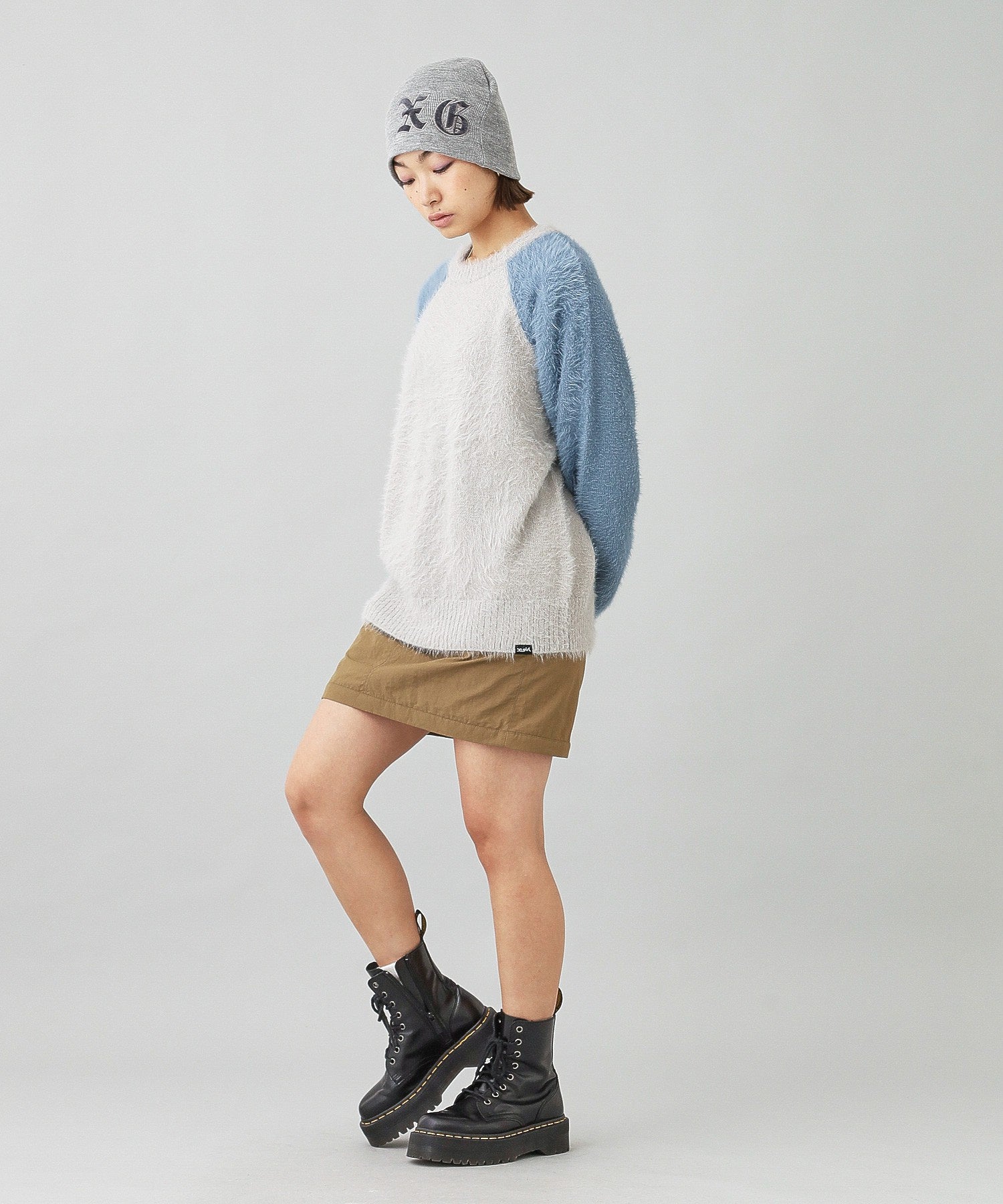 SHAGGY KNIT RAGLAN SLEEVE TOP