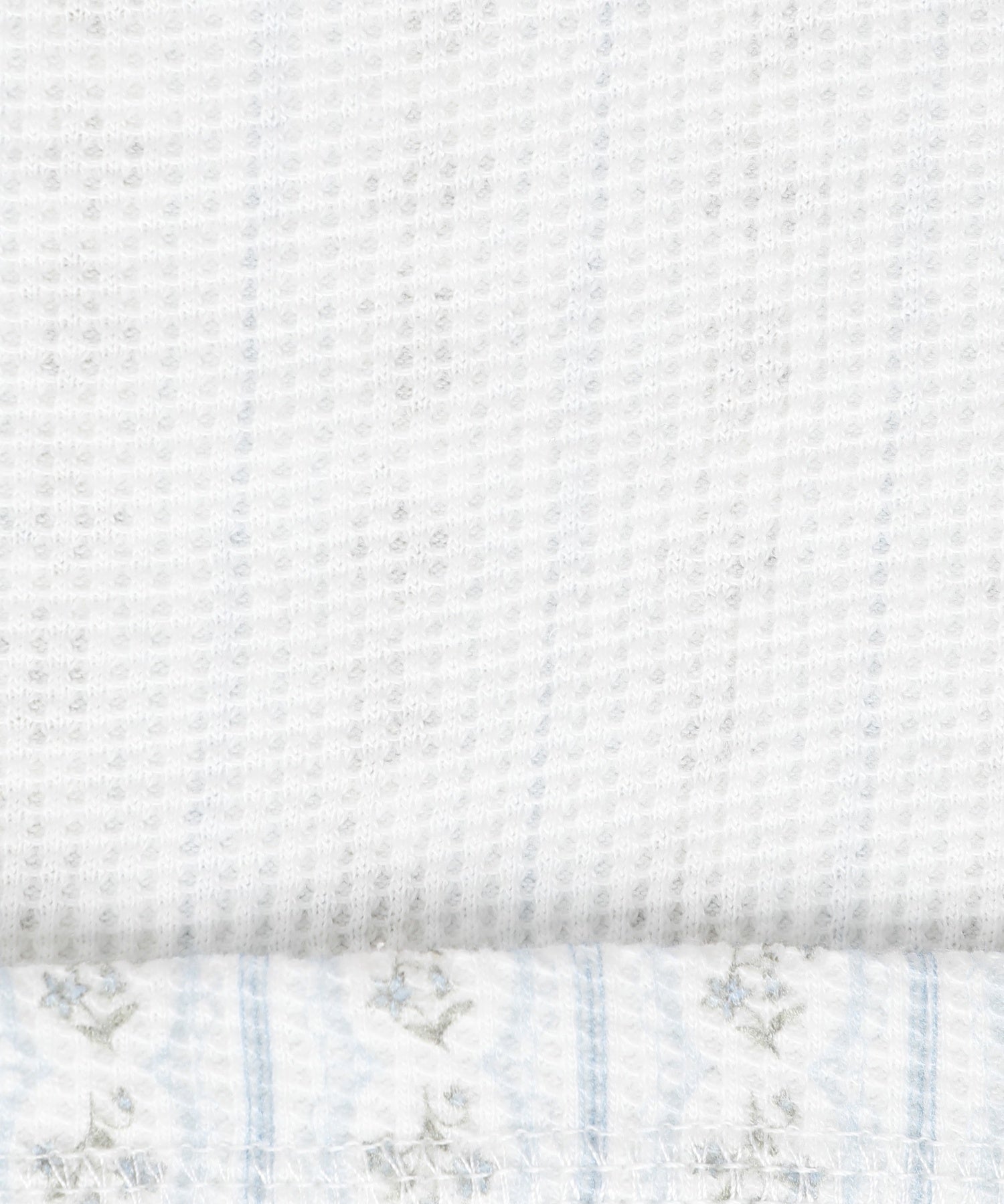 STRIPED FLOWER WAFFLE CARDIGAN