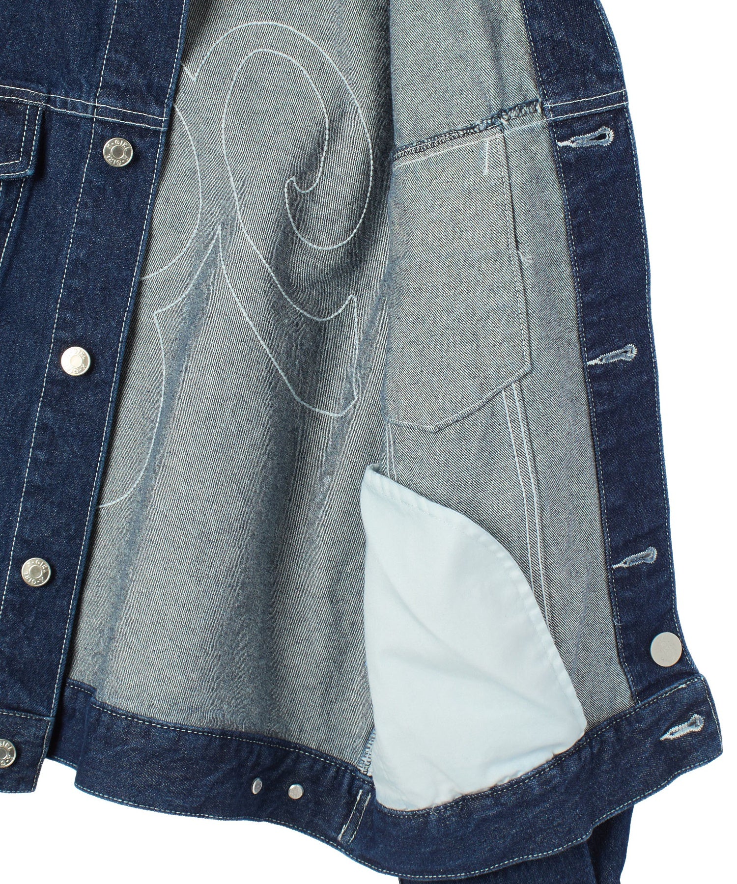LOGO MARK STITCHED DENIM JACKET