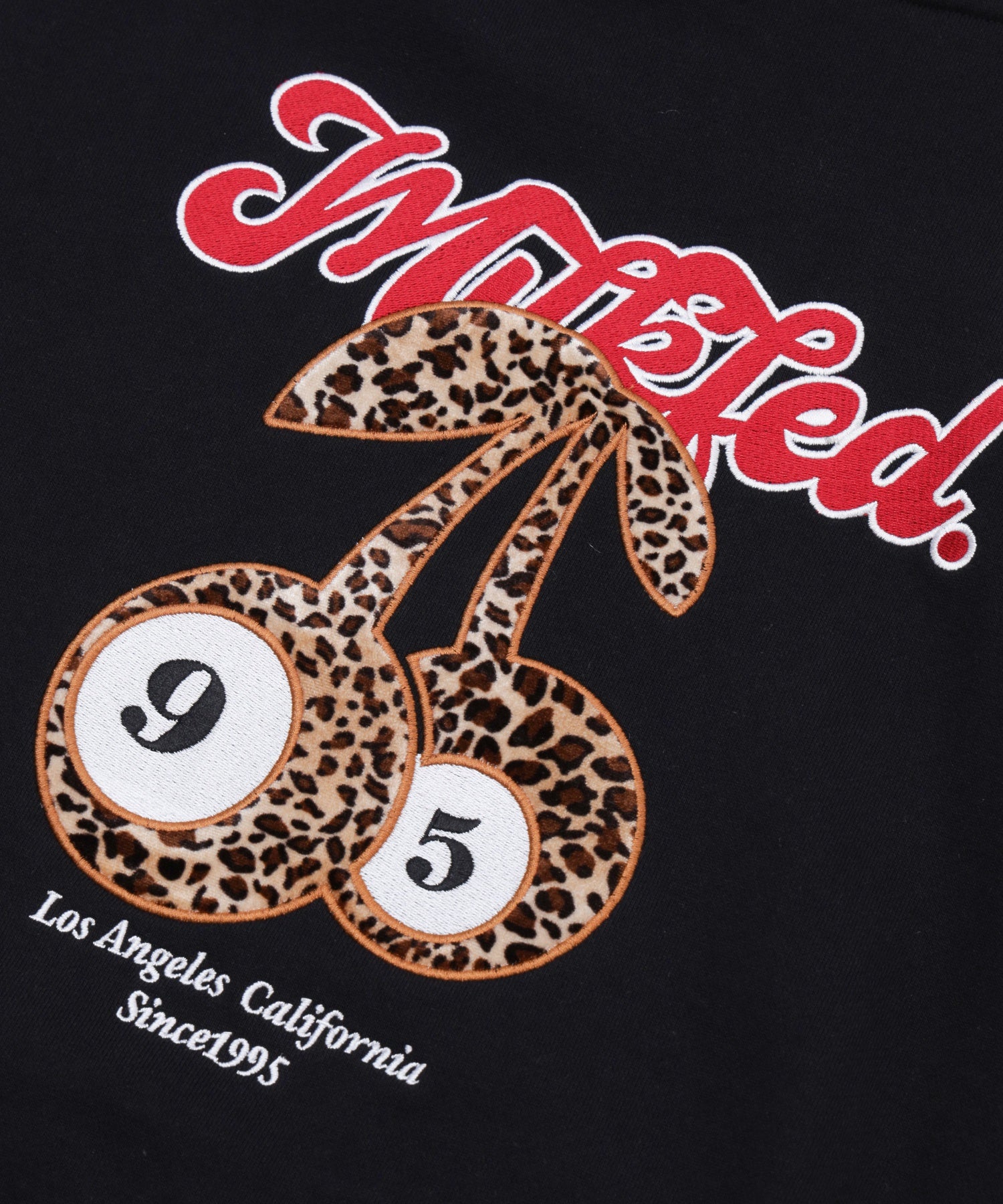 LEOPARD PRINT CHERRY PATCH SWEAT HOODIE