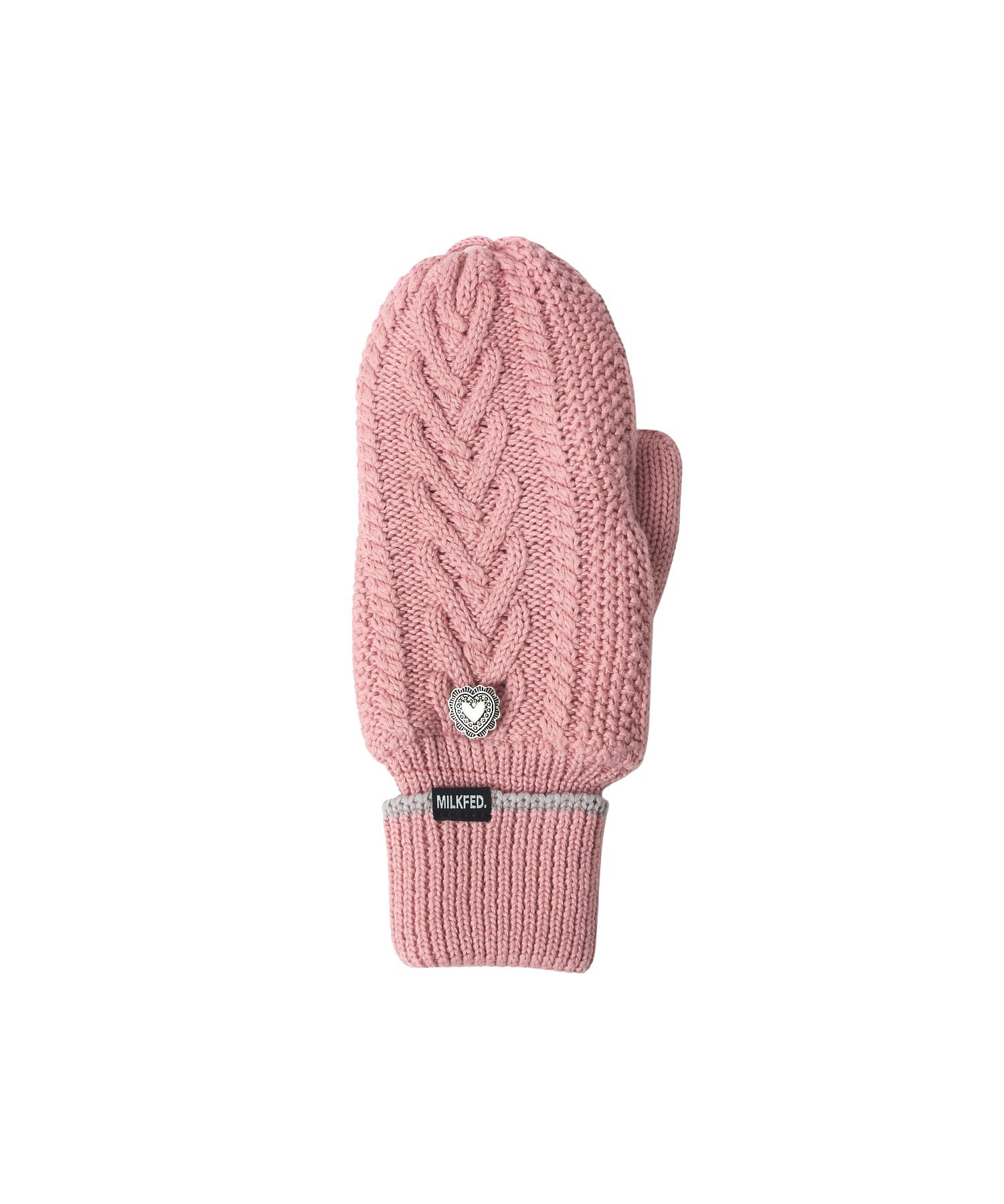 HEART CABLE MITTENS