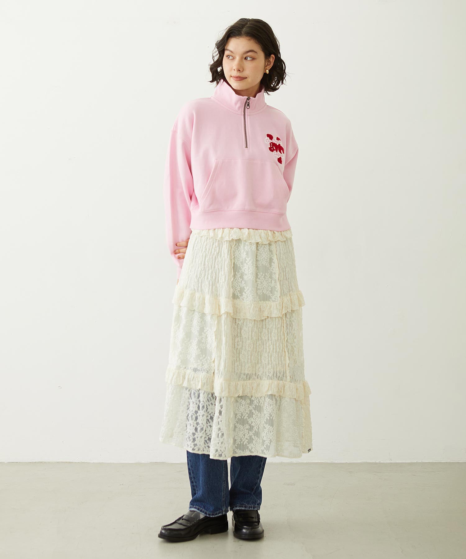 LACE FRILL DIRNDL SKIRT