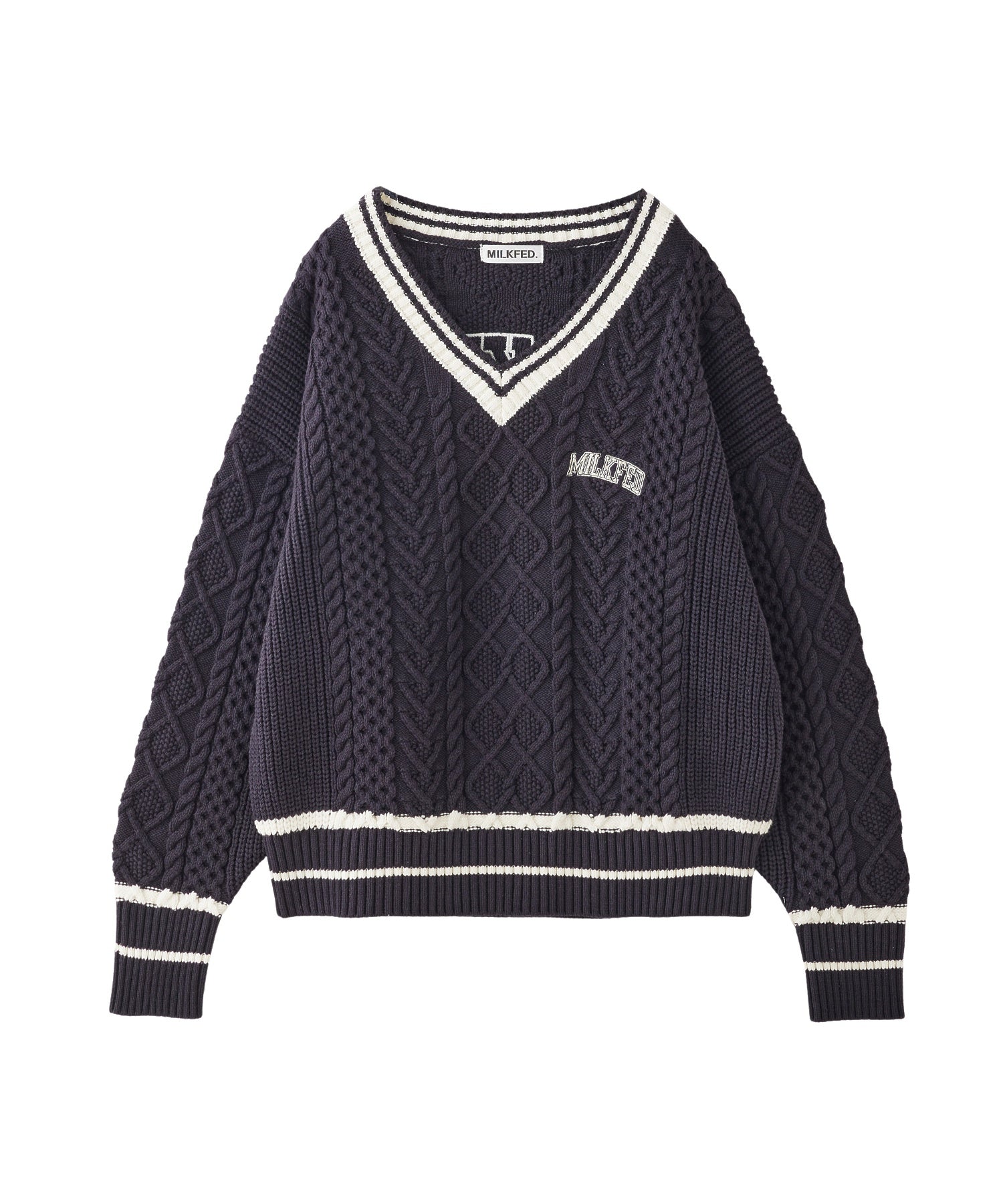 MILKFED. PATCH V-NECK KNIT