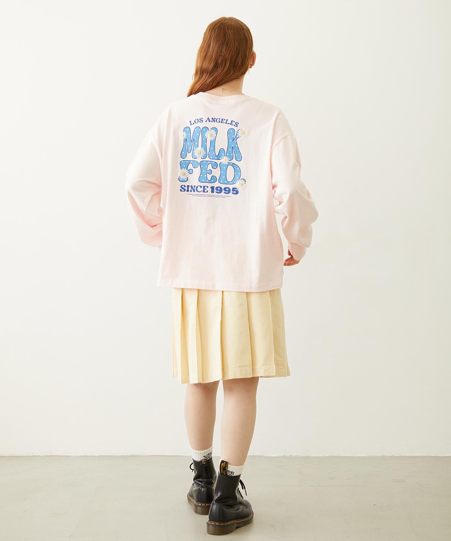 FLOWER DOT PATTERN LOGO WIDE L/S TEE