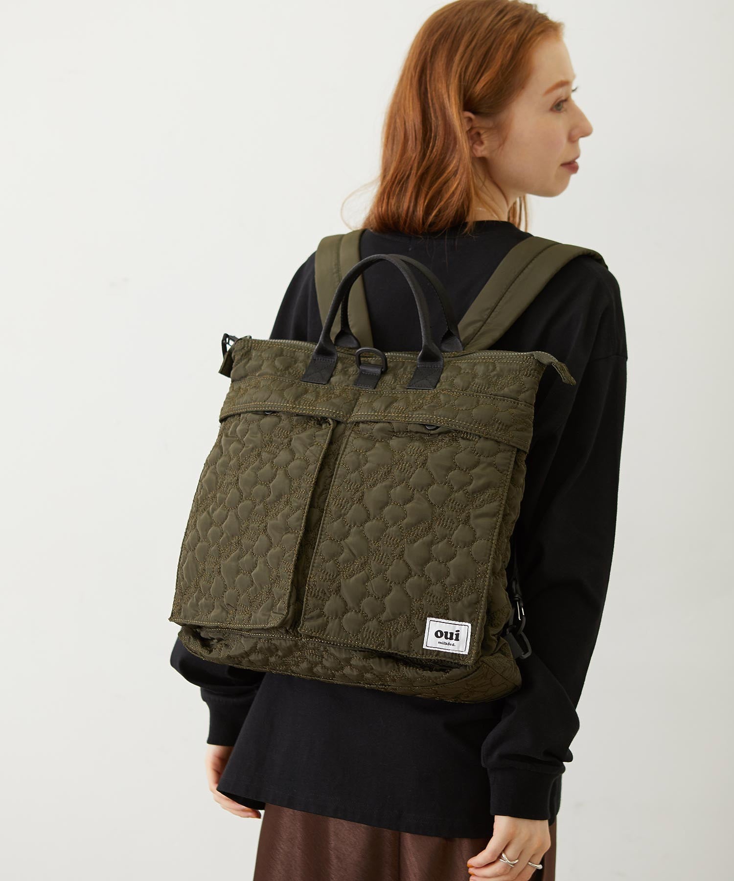 CHERRY QUILTED HELMET BAG