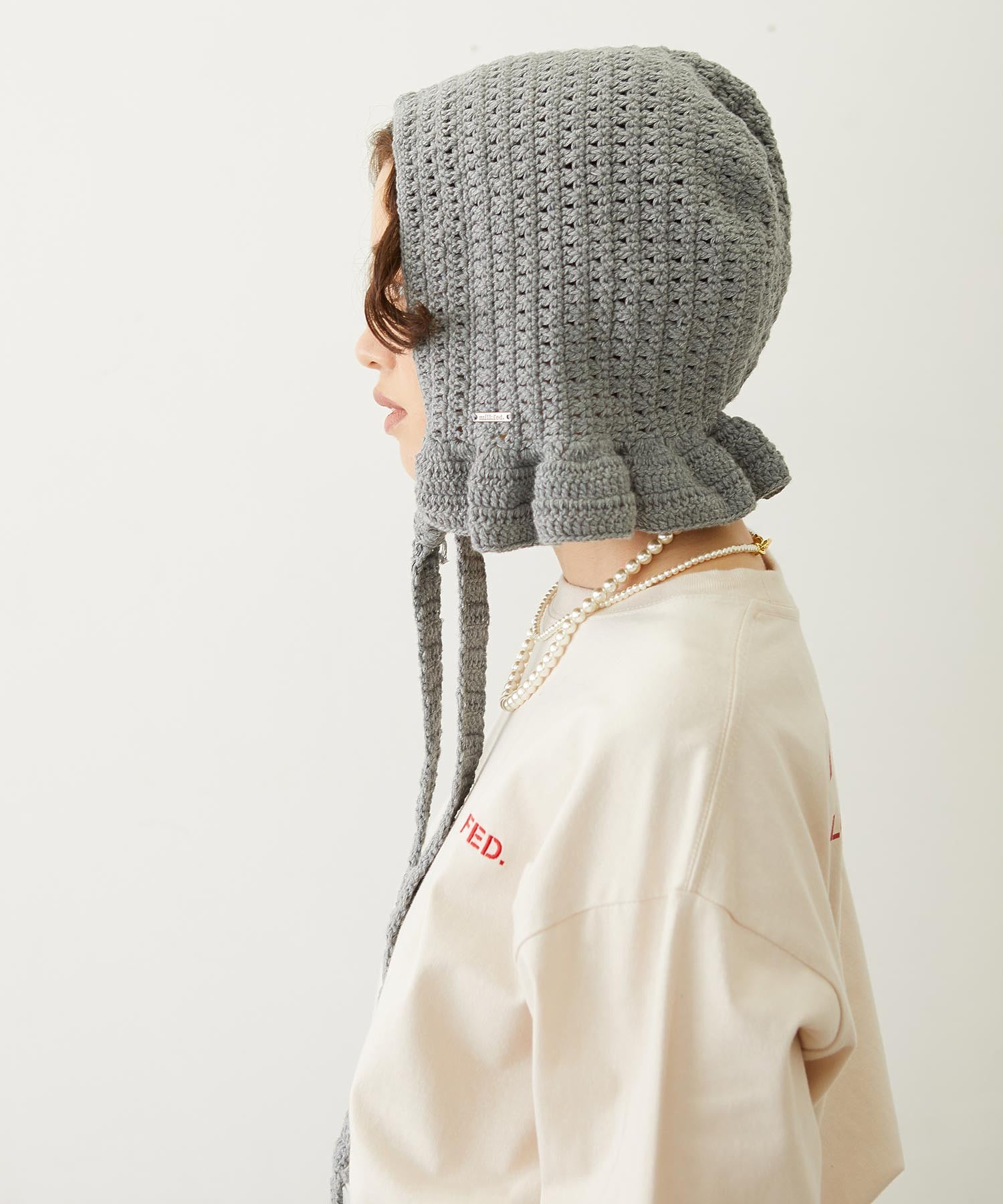 FRILL KNIT BONNET