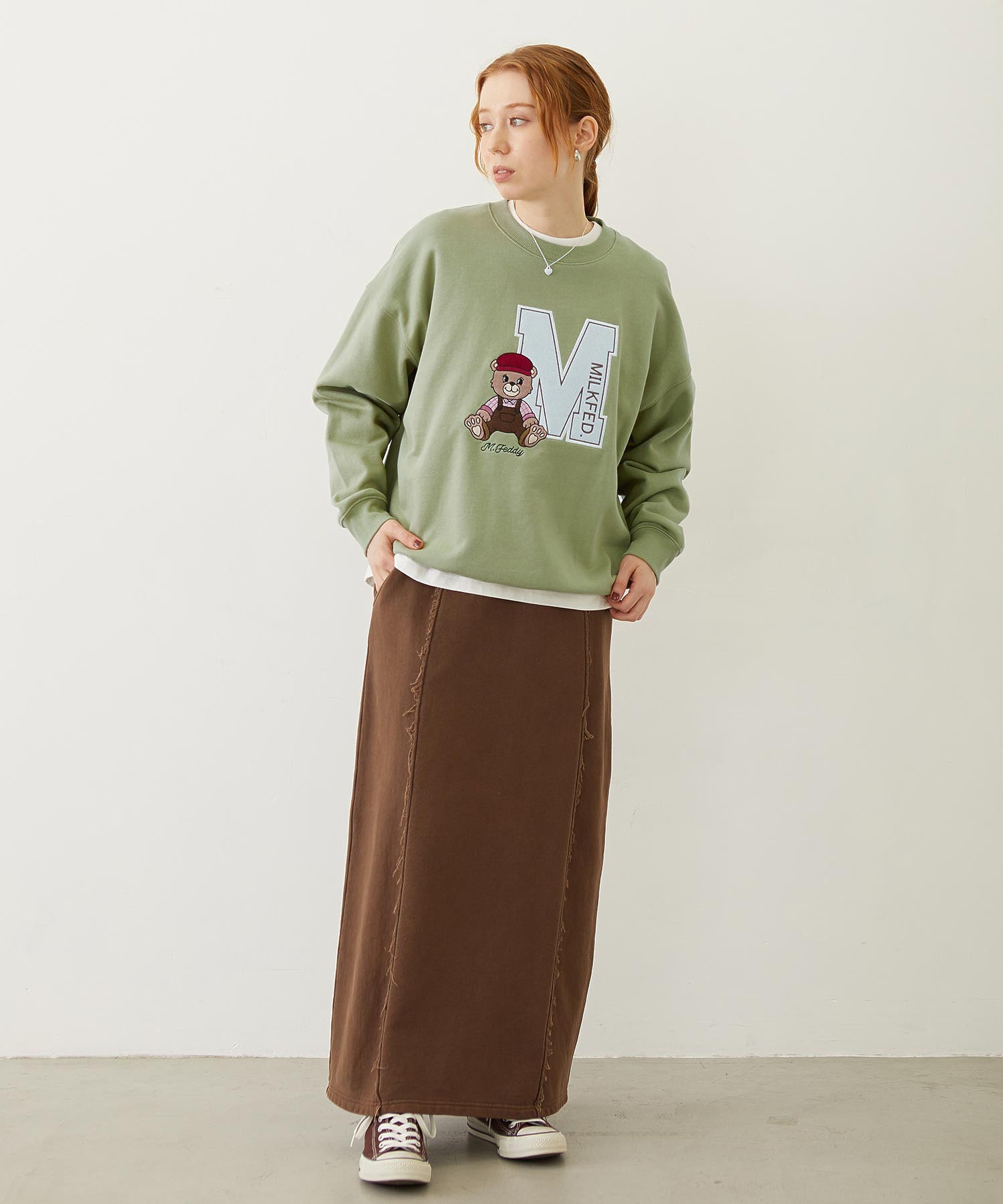 FADED SWEAT LONG SKIRT