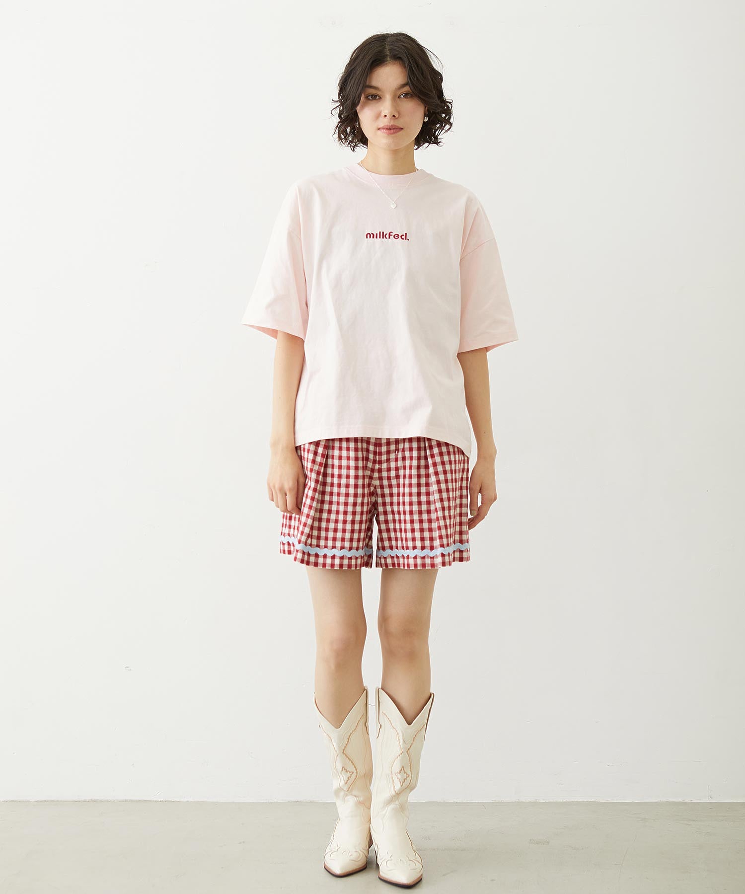TRIMMED GINGHAM CHECK SHORTS