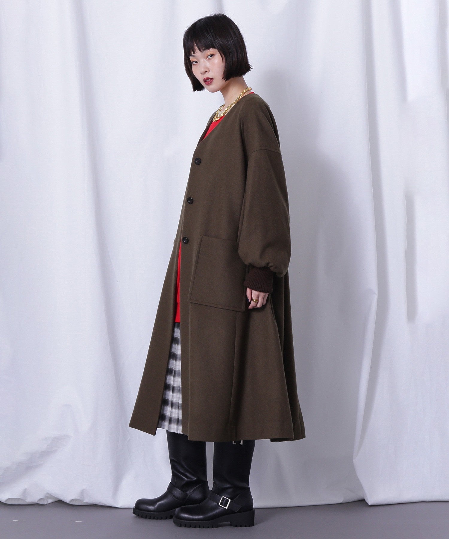 mici/ウールロングコート
