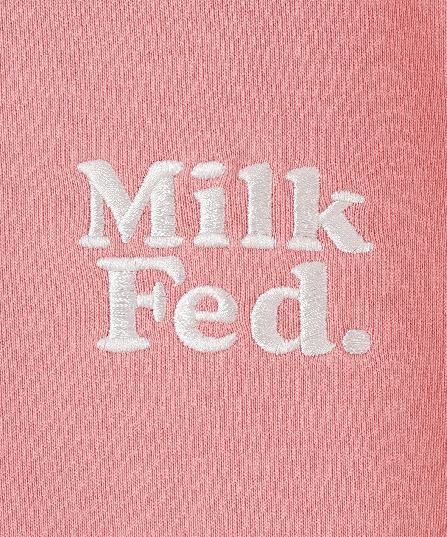 MILKFED. PLAID LOGO WIDE CREW SWEAT