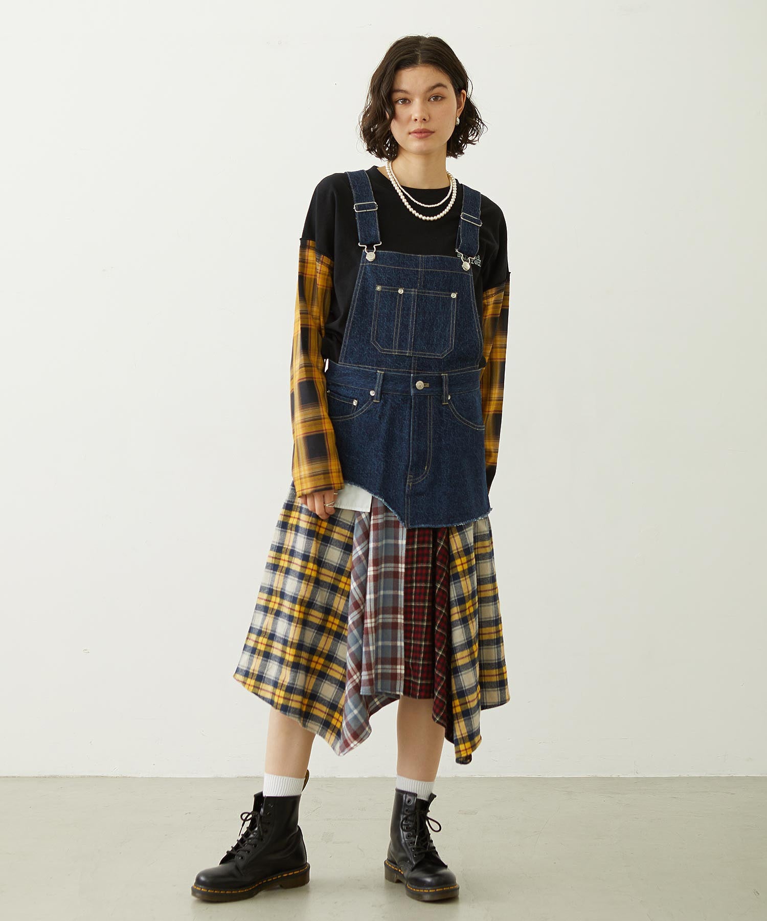 PATCHWORK OVERALL SKIRT