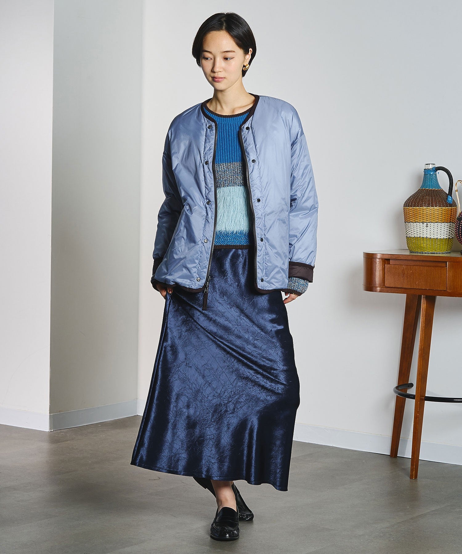 CREOLME/SATIN LONG SKIRT