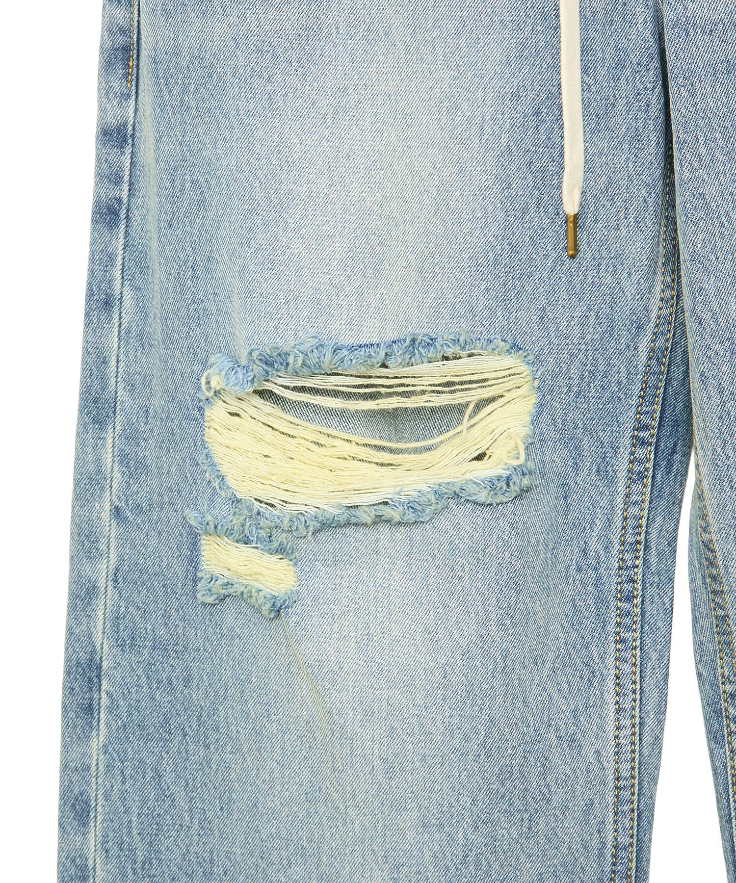 DRAWSTRING DENIM PANTS