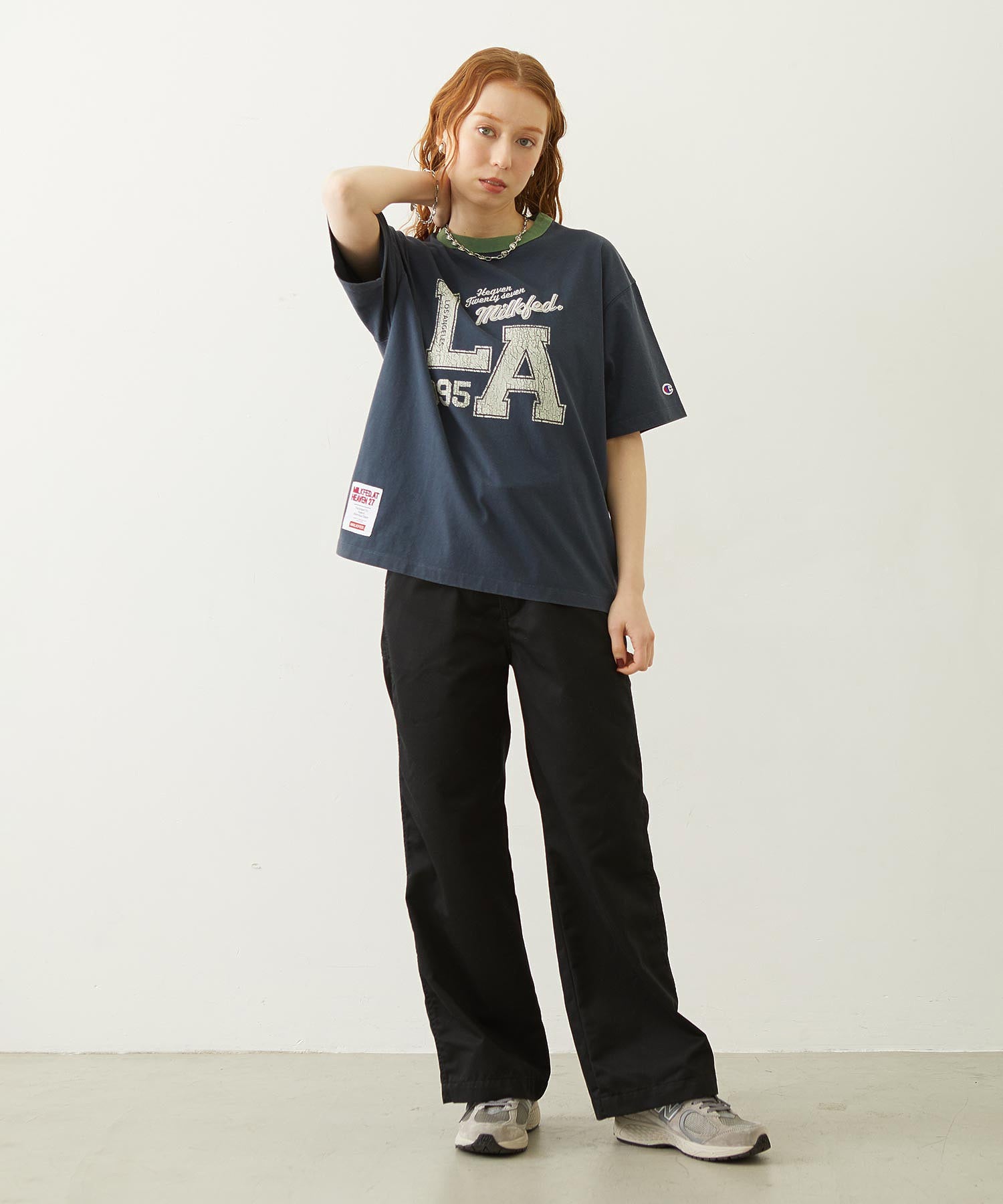 MILKFED.×CHAMPION LA LOGO S/S TEE