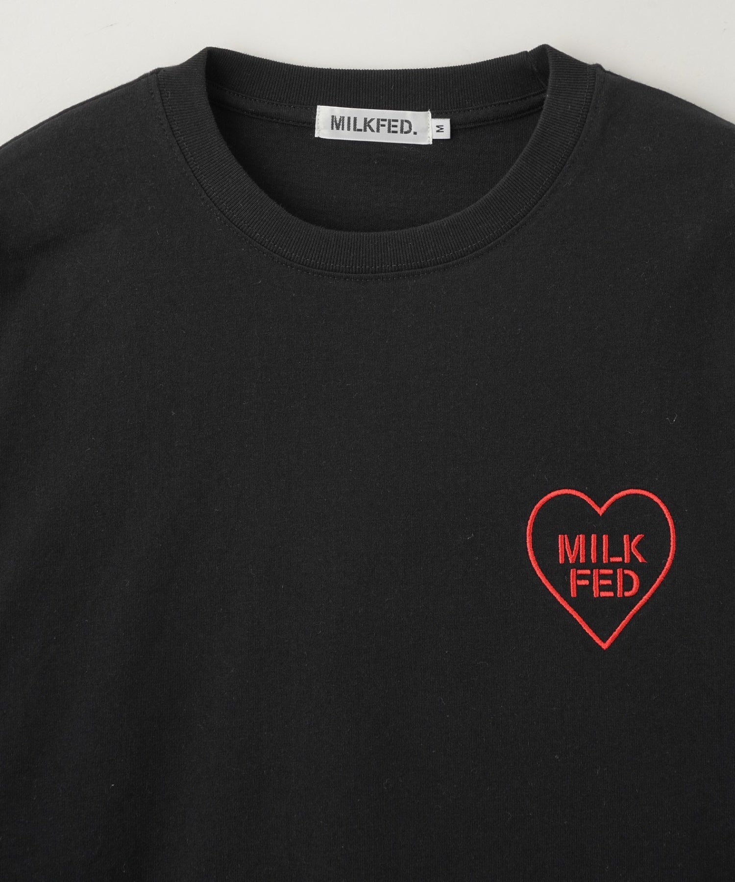 MILKFED. PLAID LOGO L/S TEE